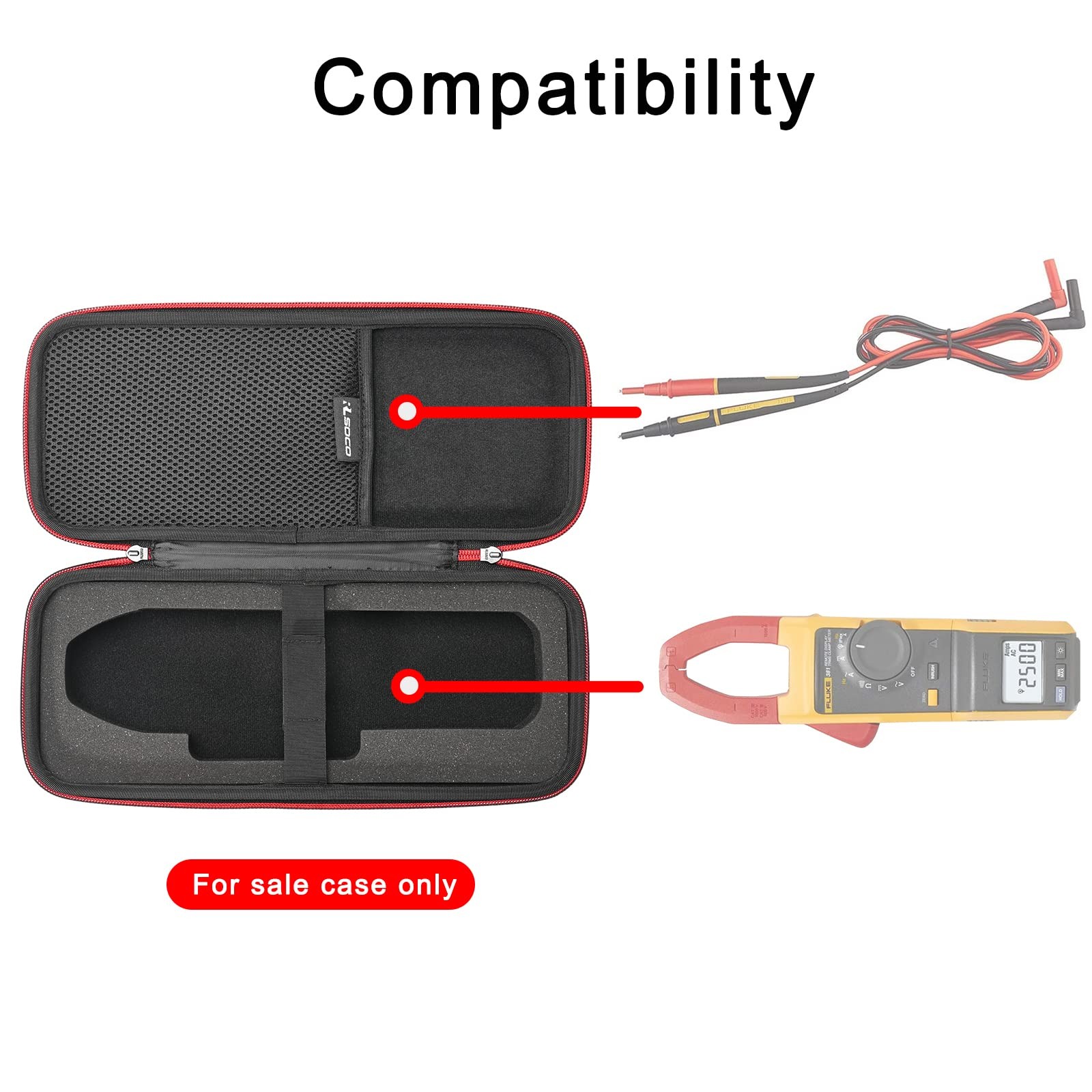 Carrying Case for Fluke 378 FC/381/393 FC/377 FC AC/DC TRMS Non-Voltage Wirel…