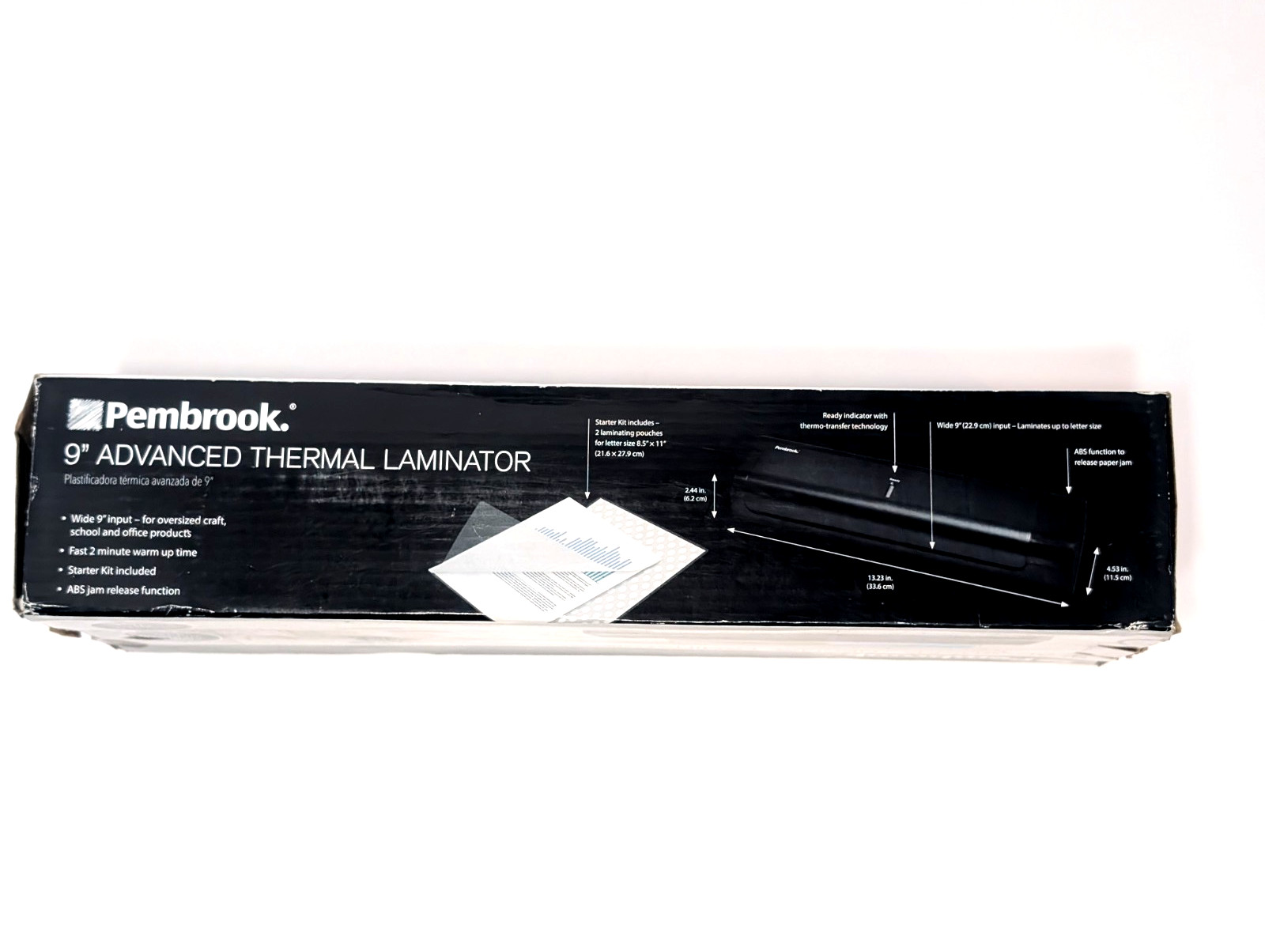 Pembrook 9″ Advanced Thermal Laminator In Box Unused Laminator W/Starter Pack