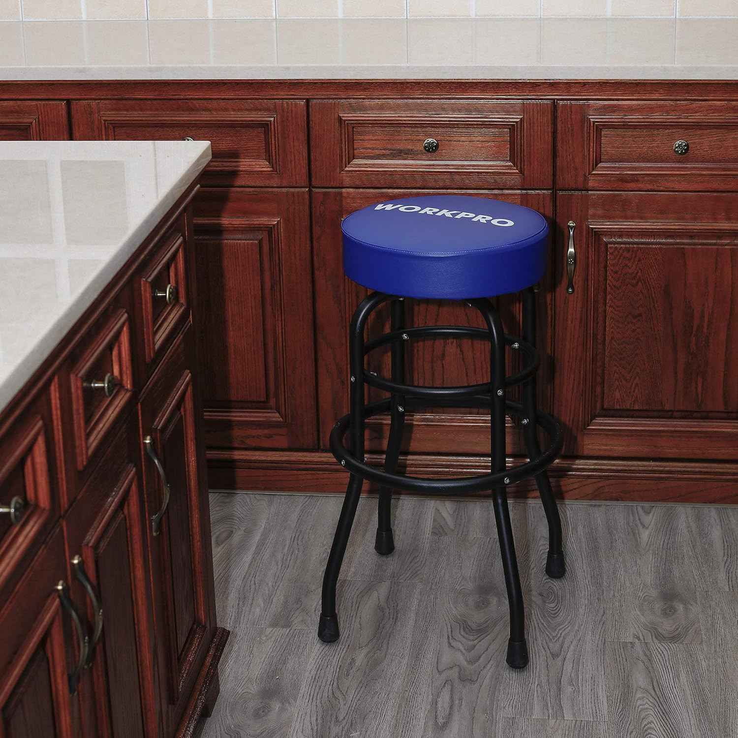 W112003 Garage Shop Stool, Heavy-Duty Steel Construction Garage Stool, Swivel Cu