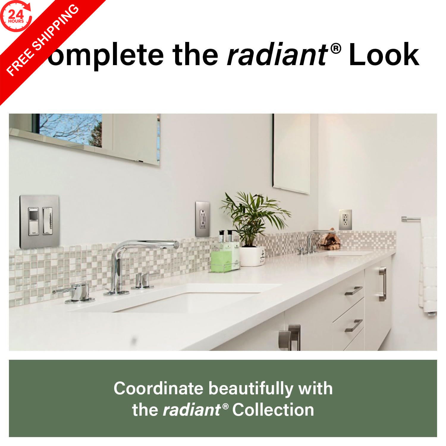 Legrand Pass & Seymour Radiant 15 Amp Wall Standard Decorator, Light Almond