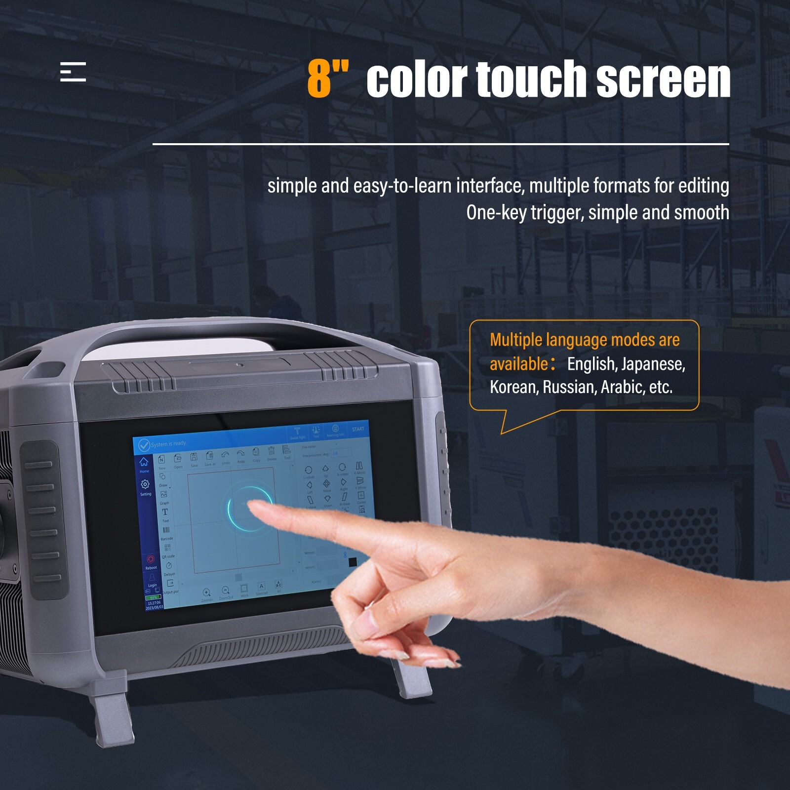 US 30W Laser Marking Machine Laser Engraver with 100*100mm Lens without Battery