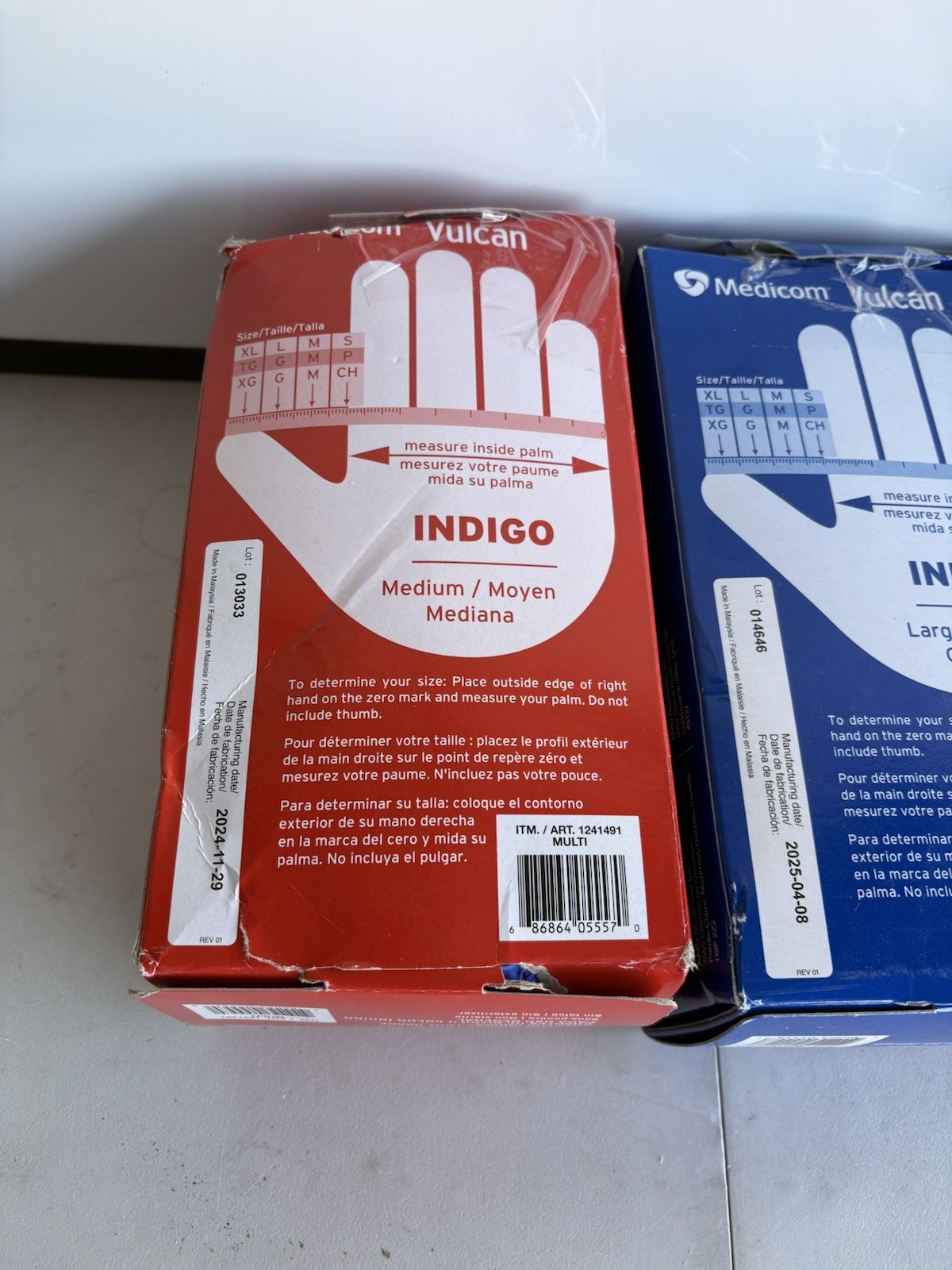 Medicom Vulcan Nitrile Indigo Gloves General Purpose – Lot of 3 sizes: M/L/XL