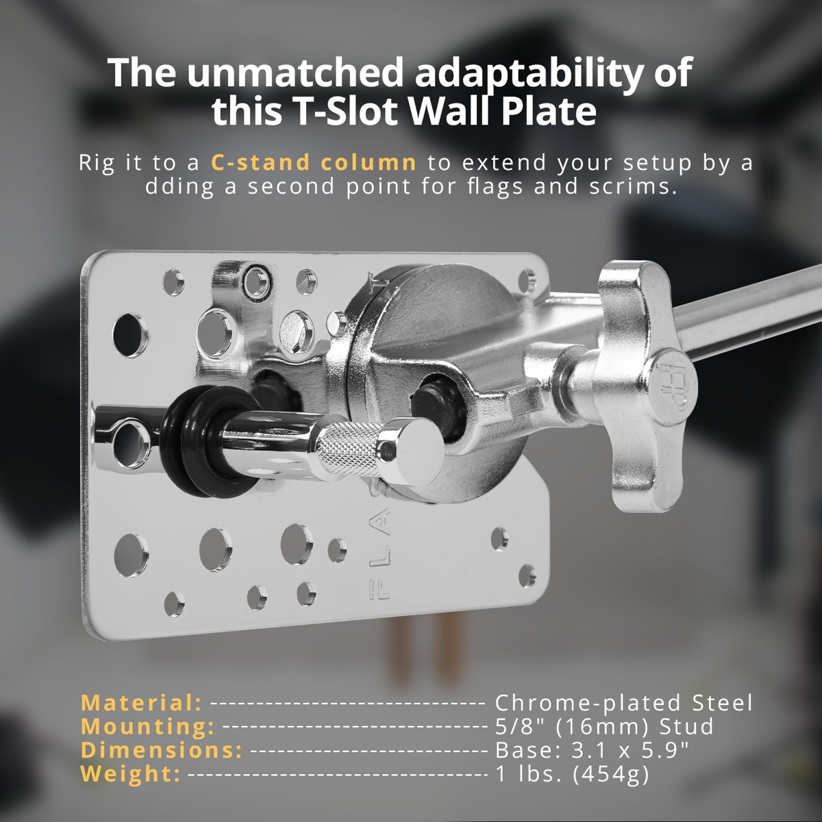 Flashpoint T-Slot Wall Plate with 3″ Baby Pin and VESA Mount #WP-BP-3T