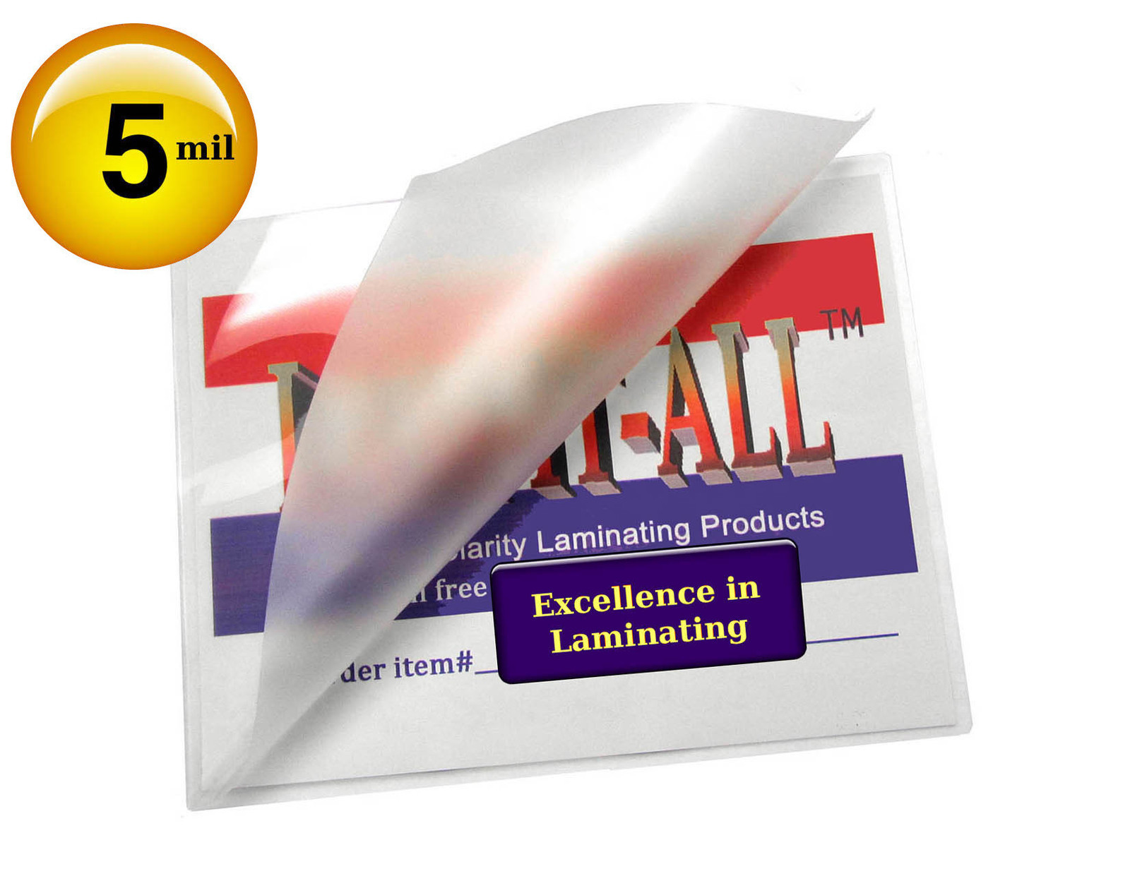 LAM-IT-ALL School ID Cards Hot Laminating Pouches 5 Mil 2-1/2 x 3-5/8 (25/pack)