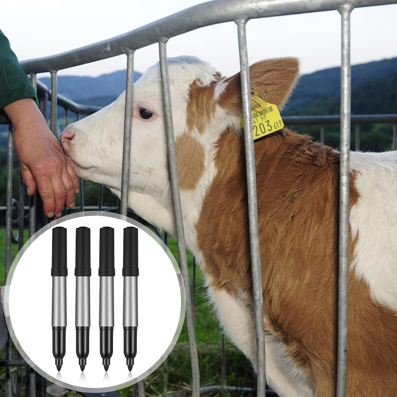 Black Ink Cattle Marking Pen – Ear Tag Marker for Cow Sheep Horse & Donkey
