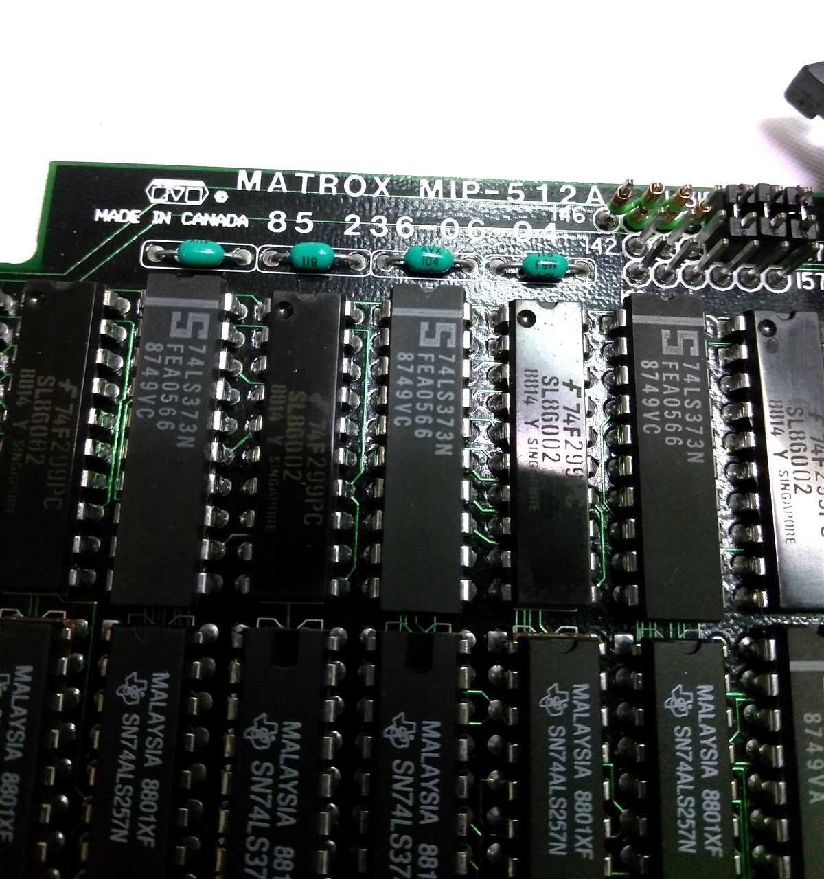Matrox MIP-512-M-10 I/O Card, 43 & 30 Finger 50 Pin 2x 10 Pin Connectors