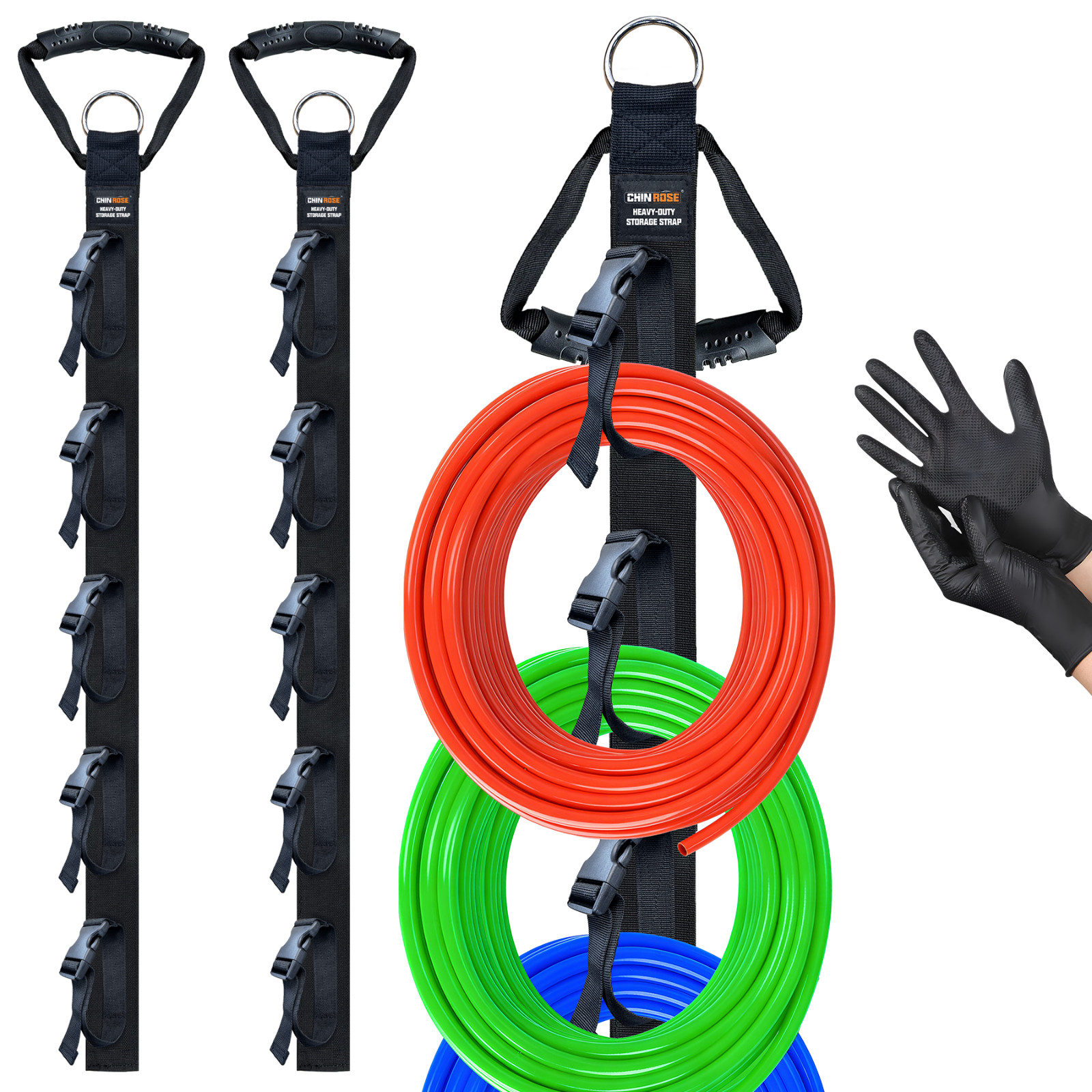 Extension Cord Organizer, 2 PCS Extension Cord Hanger with 5 Slots with gloves
