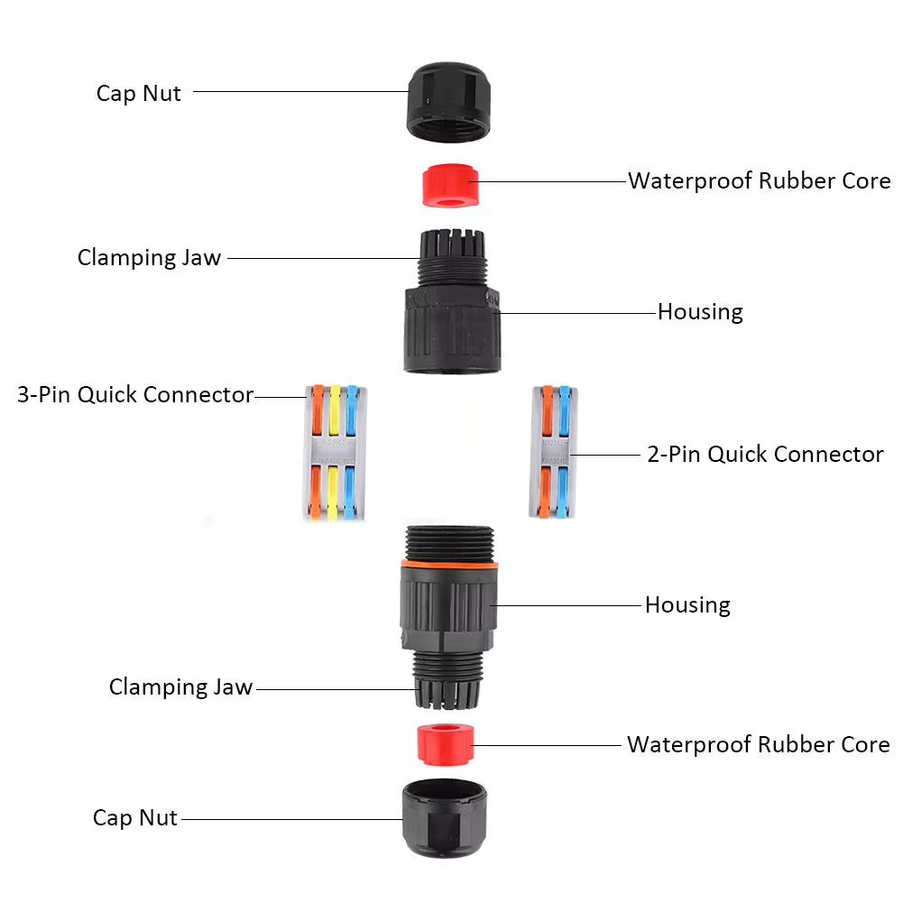 IP68 Waterproof Joint Wire Quick Connection Waterproof Connector 2/3 Pin Solder