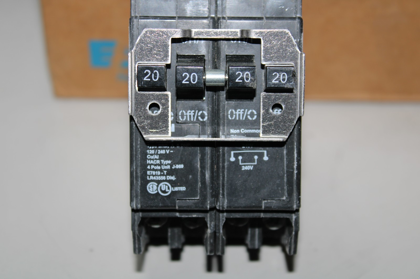 Eaton BR420 Plug-On Mount Type BR Circuit Breaker 4-Pole 20 Amp 120/240 Volt AC