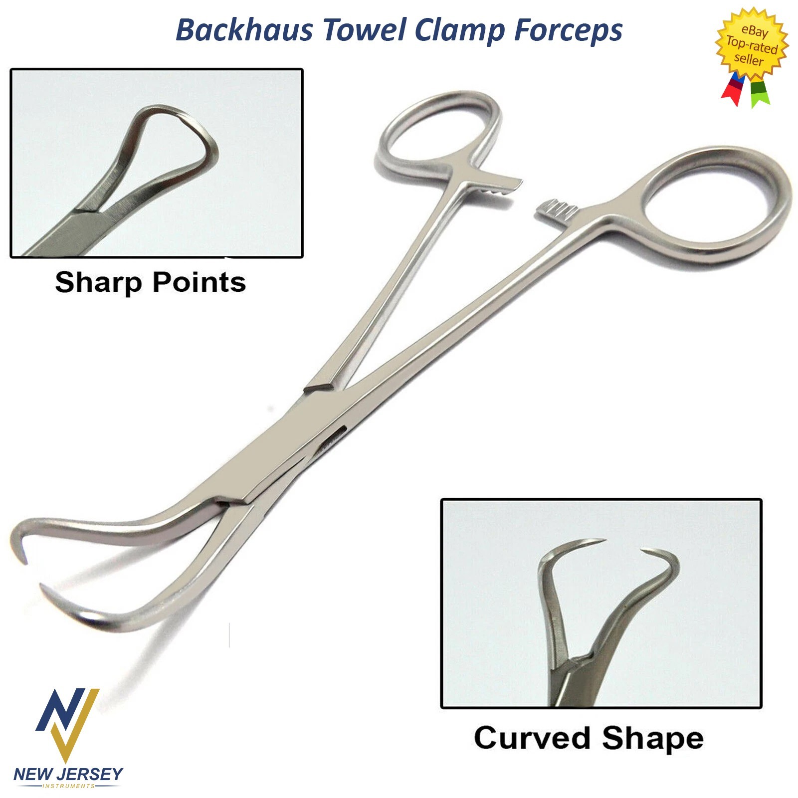 Backhaus Towel Clamp Forceps Grasping Tissue Surgical Vets Hemostatic Pliers