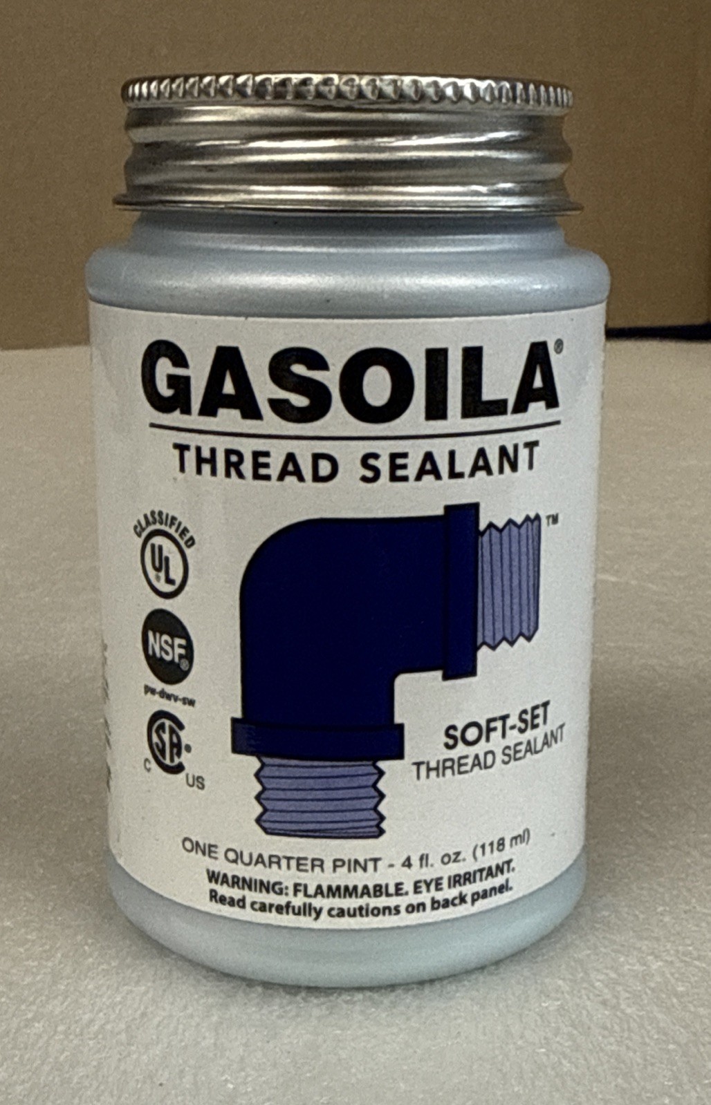 GASOILA SS04 Soft-Set Thread Sealant wPTFE LIQUID BLUE GREEN 7030679 1/4 pint