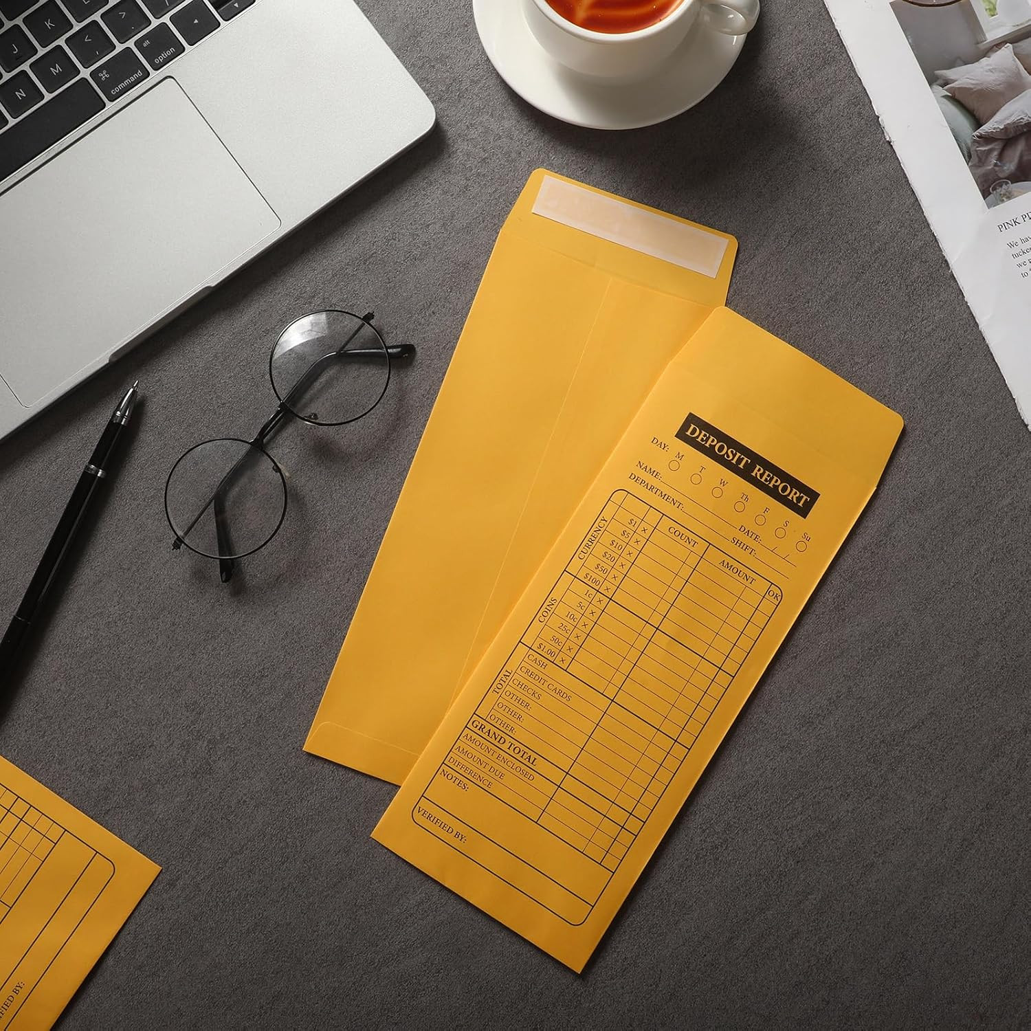 Bulk 1000 Cash Drop Envelopes for Budgeting & Small Business – Yellow Kraft