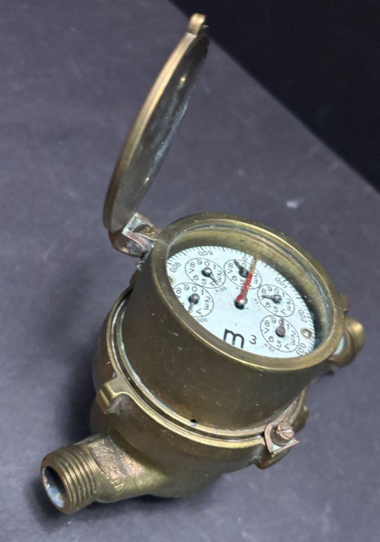Elorriaga Tavira SOLID BRASS WATER METER SanSebastian Spain Industrial Chic 1964