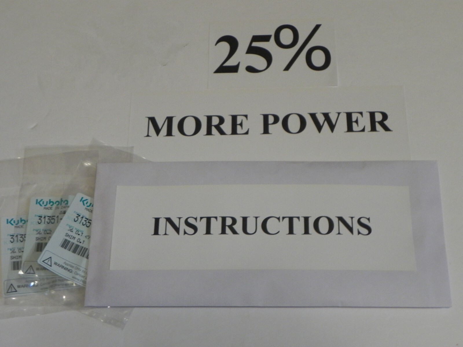 Kubota BX,B,L pressure increase shims & Instructions for BX up to 25% more power