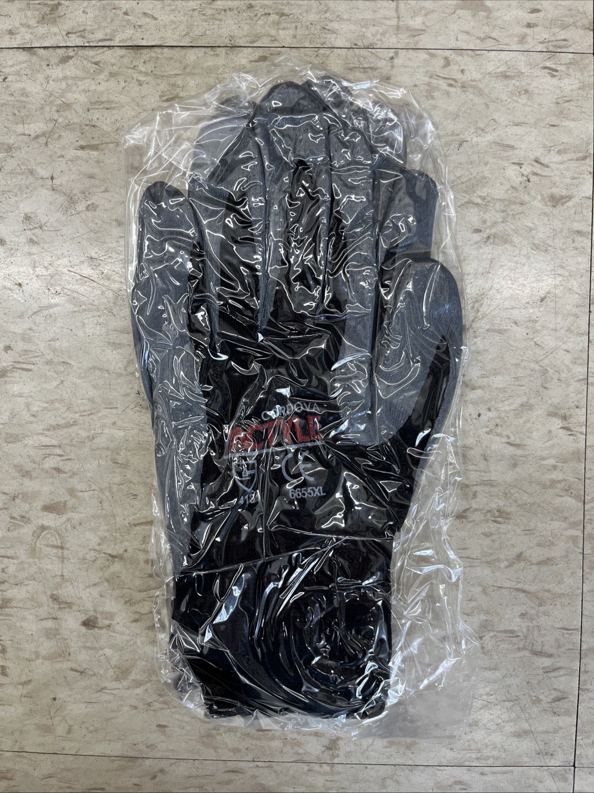 Cordova 6655 13 Gauge Black/Gray Palm Nitrile Gloves – 1 Dozen Size XL
