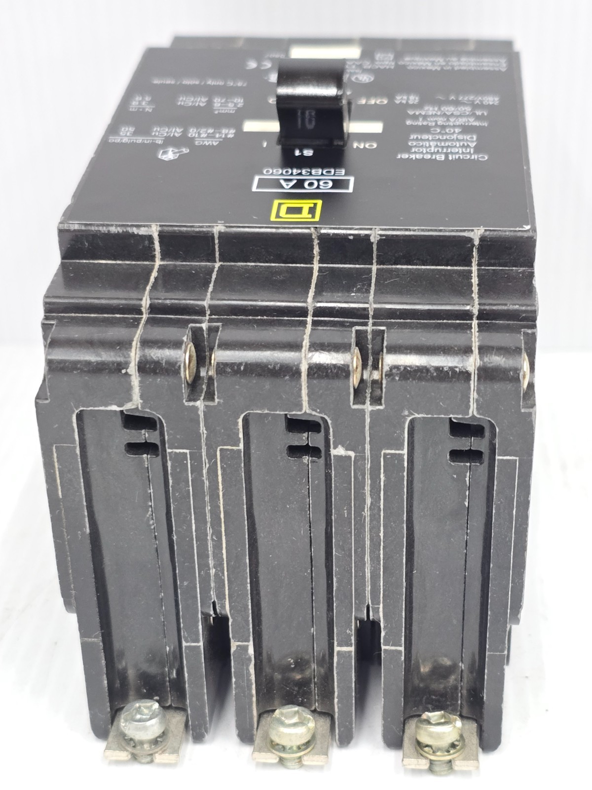 Square D 60 Amp Bolt-On Circuit Breaker 480Y/277 VAC 3 Pole 25 kA EDB34060