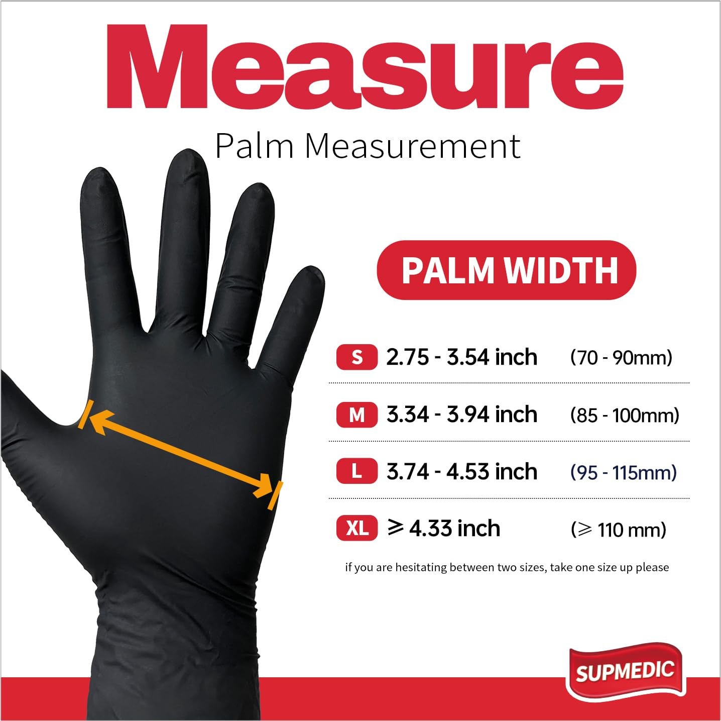 Supmedic Disposable Nitrile Gloves, 5Mil Chemical Resistant Powder-Free Latex-Fr