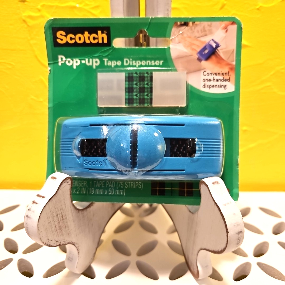 NWT Scotch Wrist Pop-up Pre-Cut Tape Strips Dispenser Refill Elastic Band Blue