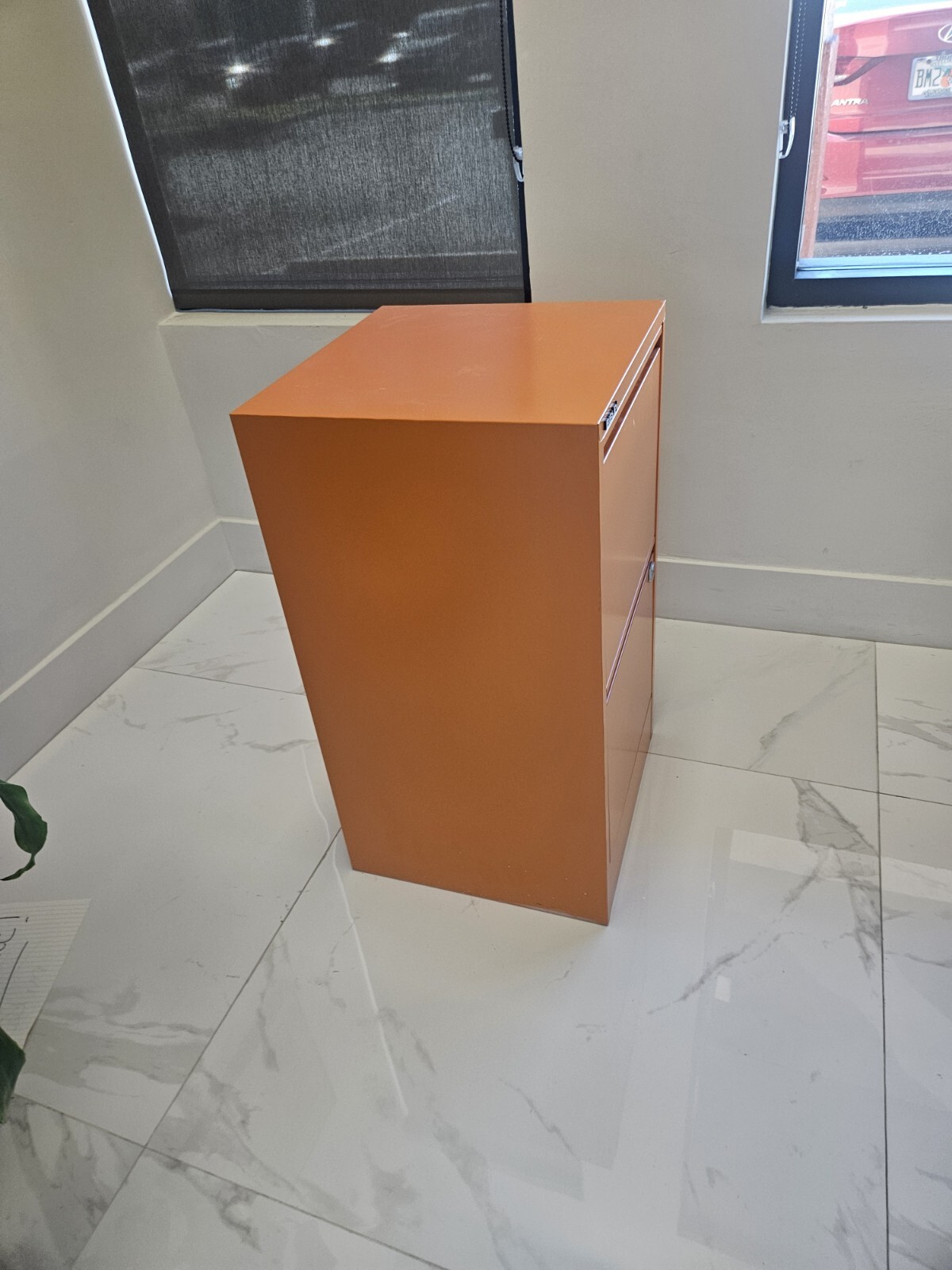 Bisley Orange Legal Size File Cabinet
