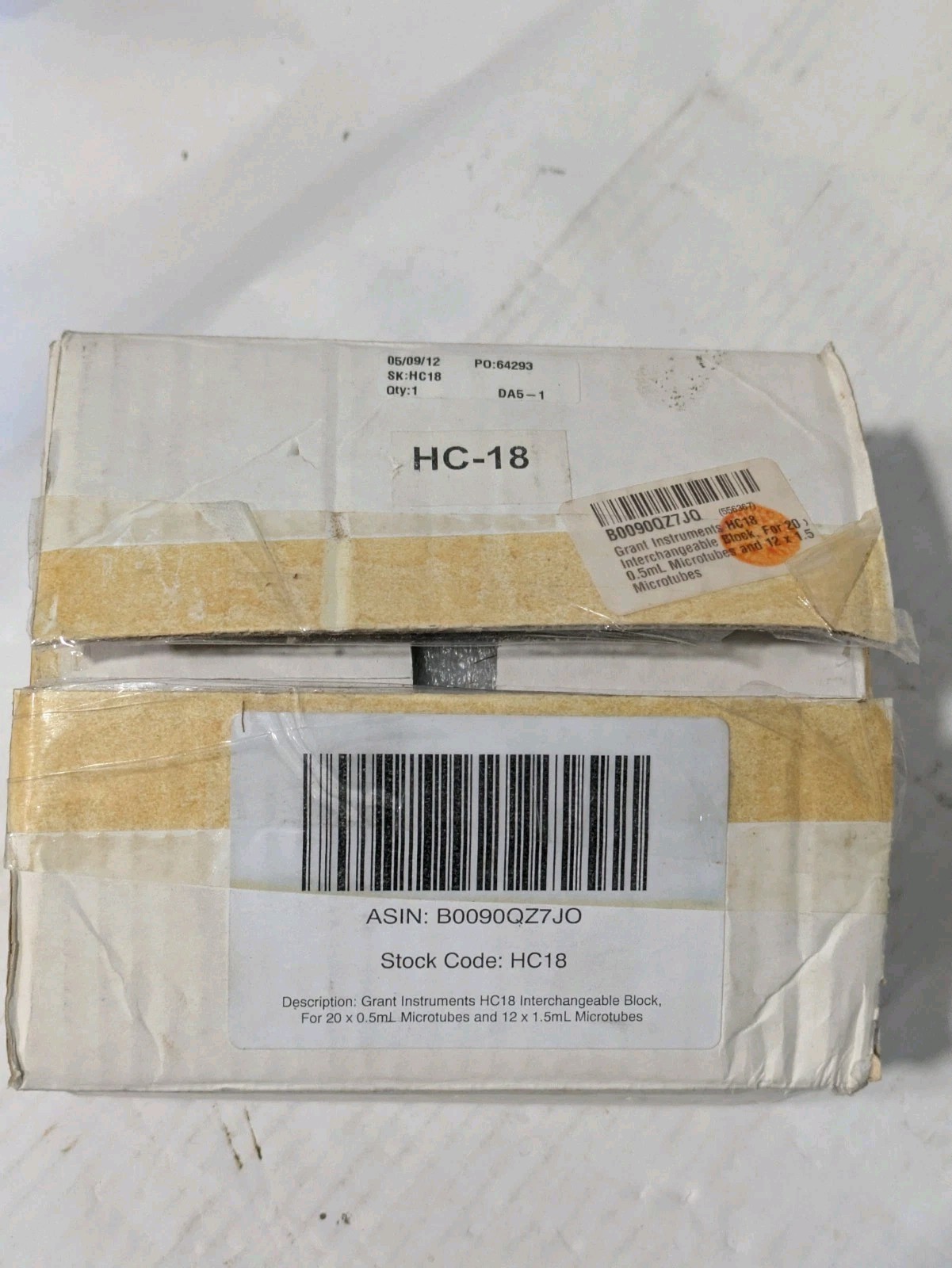 Grant Instruments HC18 Block 20×0.5mL 12×1.5mL PCMT Shaker Sealed S/N 121004