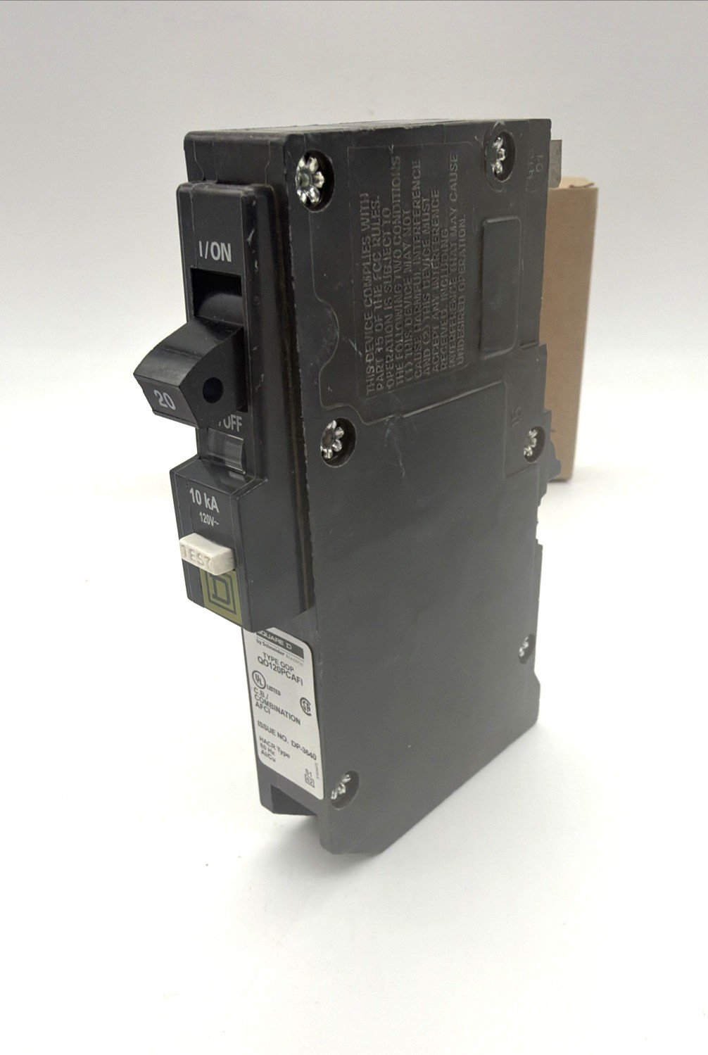 Square D -QO120PCAFI -20A 1-Pole -AFCI -Plug-On Neutral -Circuit Breaker -NEW