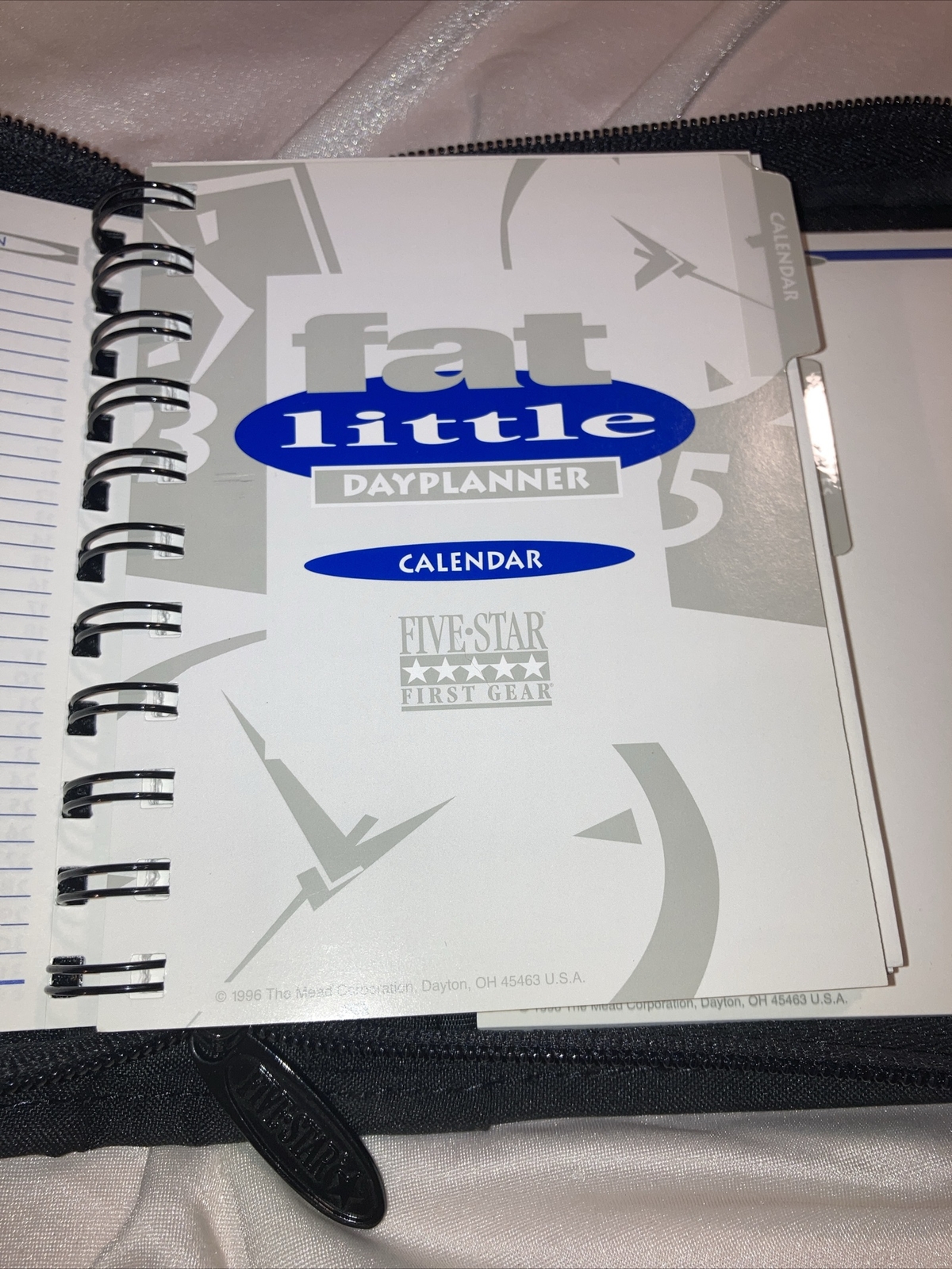 Mead Five Star Fat Little Day Planner 6.75″x5.5″ Zipper Binder Organizer 1996 !