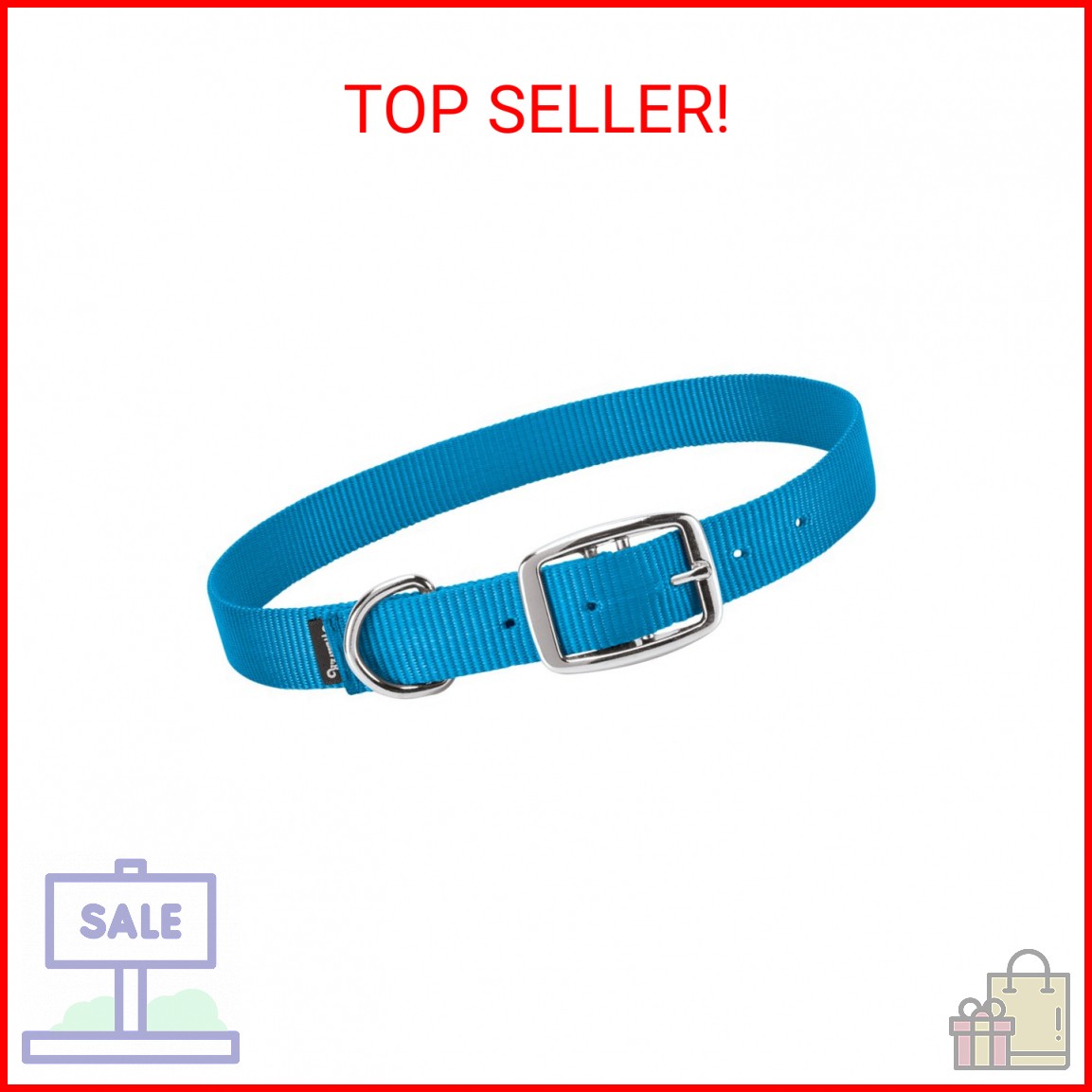 Weaver Leather Livestock Goat Collar, Hurricane Blue, Small