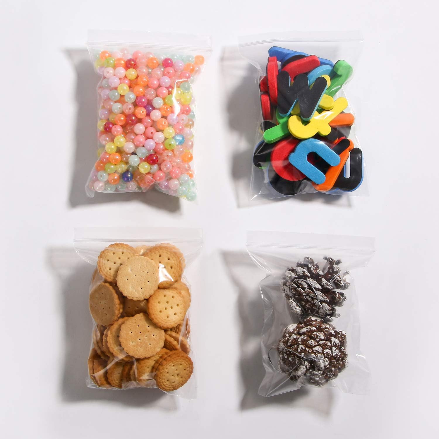 200Pcs Small Zip Plastic Bags 3.5 x 5 Inches Resealable Self Sealing Zipper …