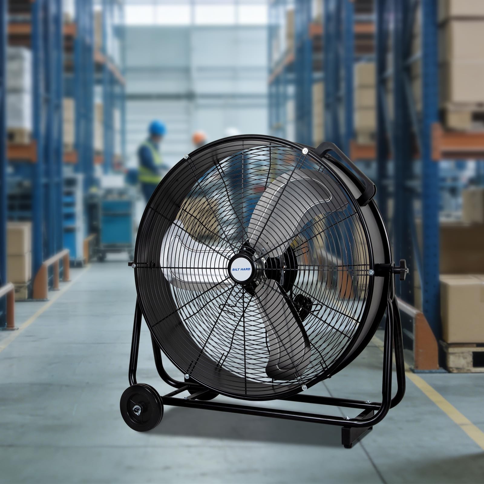BILT HARD 24″ 8100 CFM High Velocity Industrial Drum Fan, 24 Inch, Black