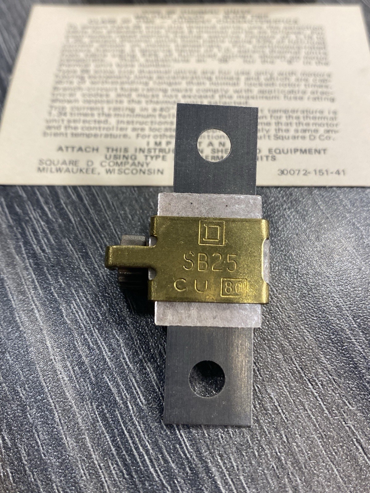 NOS SQUARE D Type SB25 SB25.0 43504 Overload Relay Thermal Unit – USA
