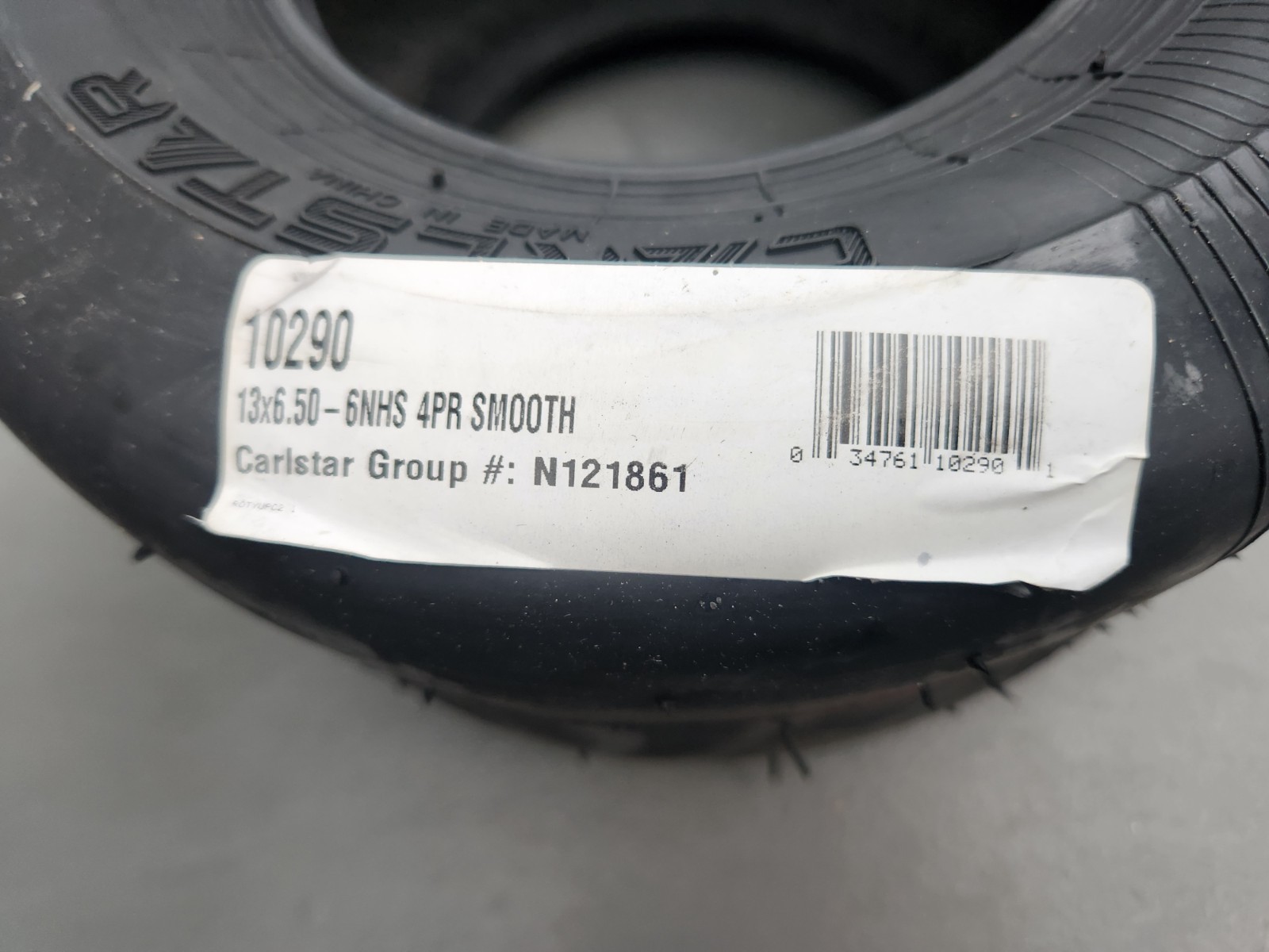 Carlstar 13×6.50-6NHS 4 PR Smooth Tread Tire