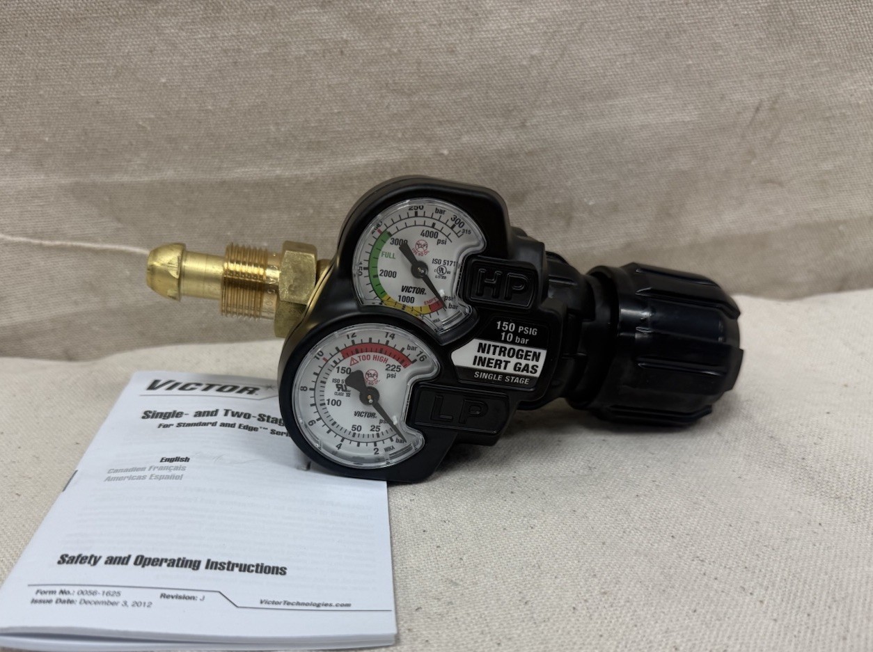 VICTOR 0781-3634 Gas Regulator Single Stage CGA 580 Inlet 5/8″-15 F RH Outlet 15