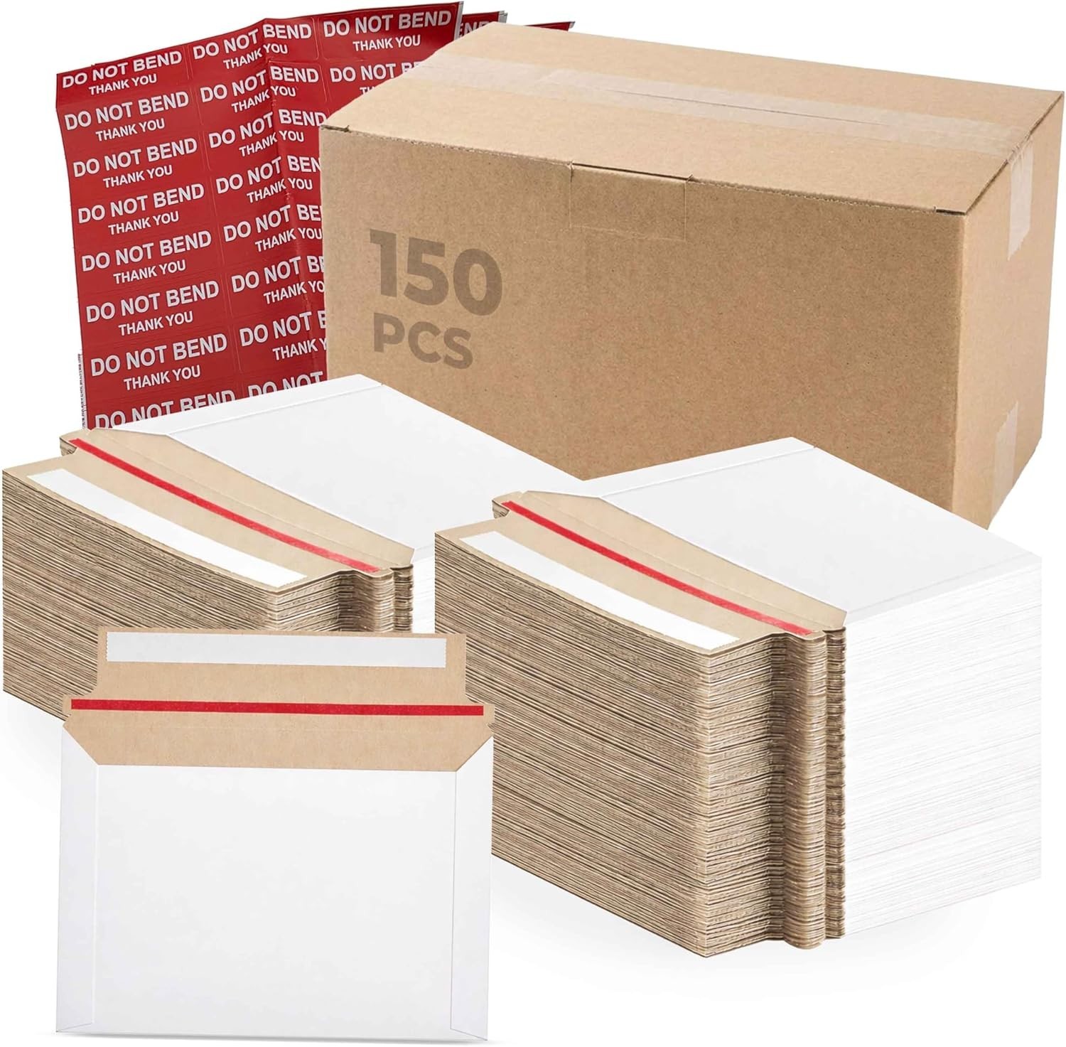 Pack Of 150, Rigid Mailers 6.5×4.5 Self Seal Photo 6.5 X 4.5 Inches, White