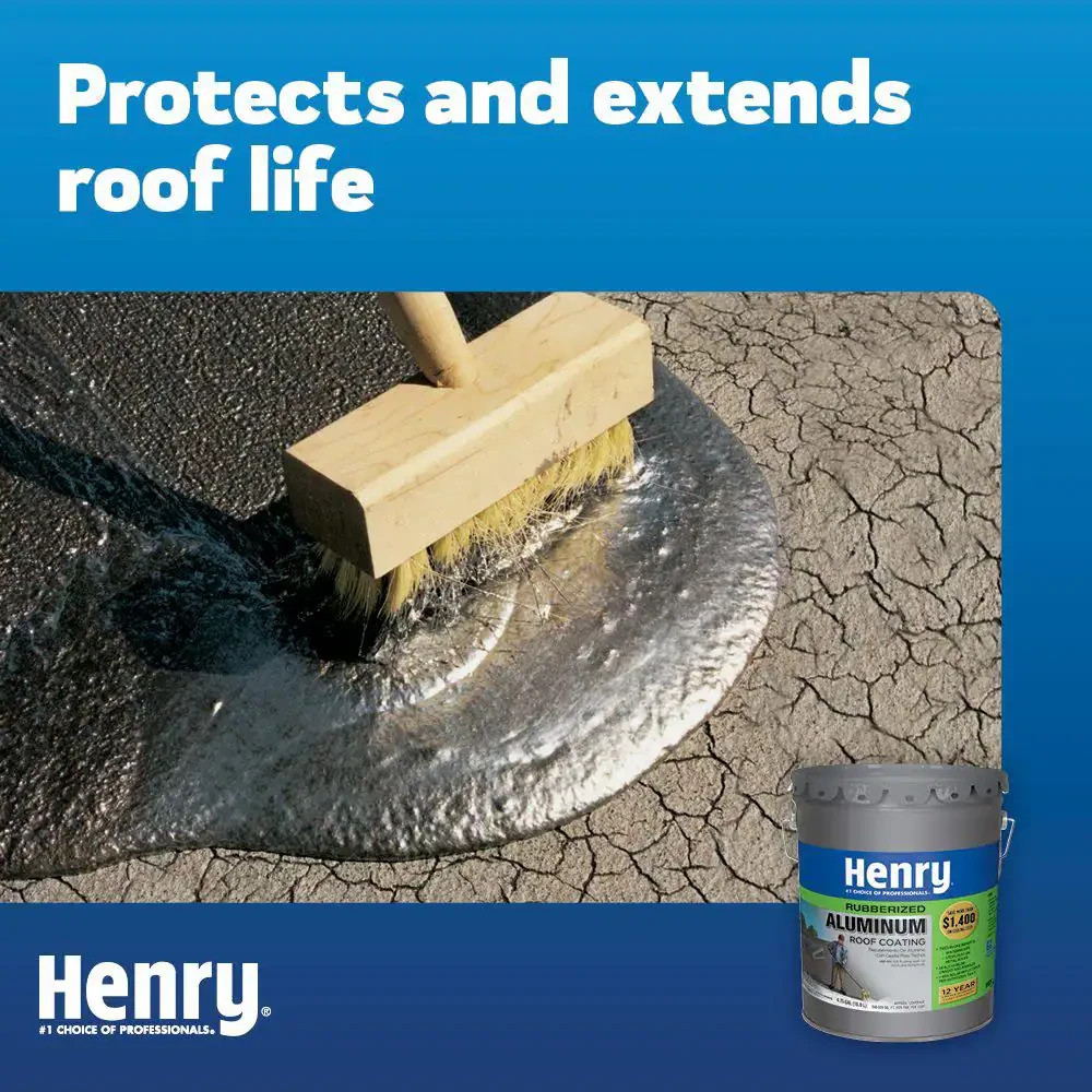 NEW HENRY 869 Rubberized Aluminum Roof Coating 4.75 Gal. Lower Roof Inside Temp
