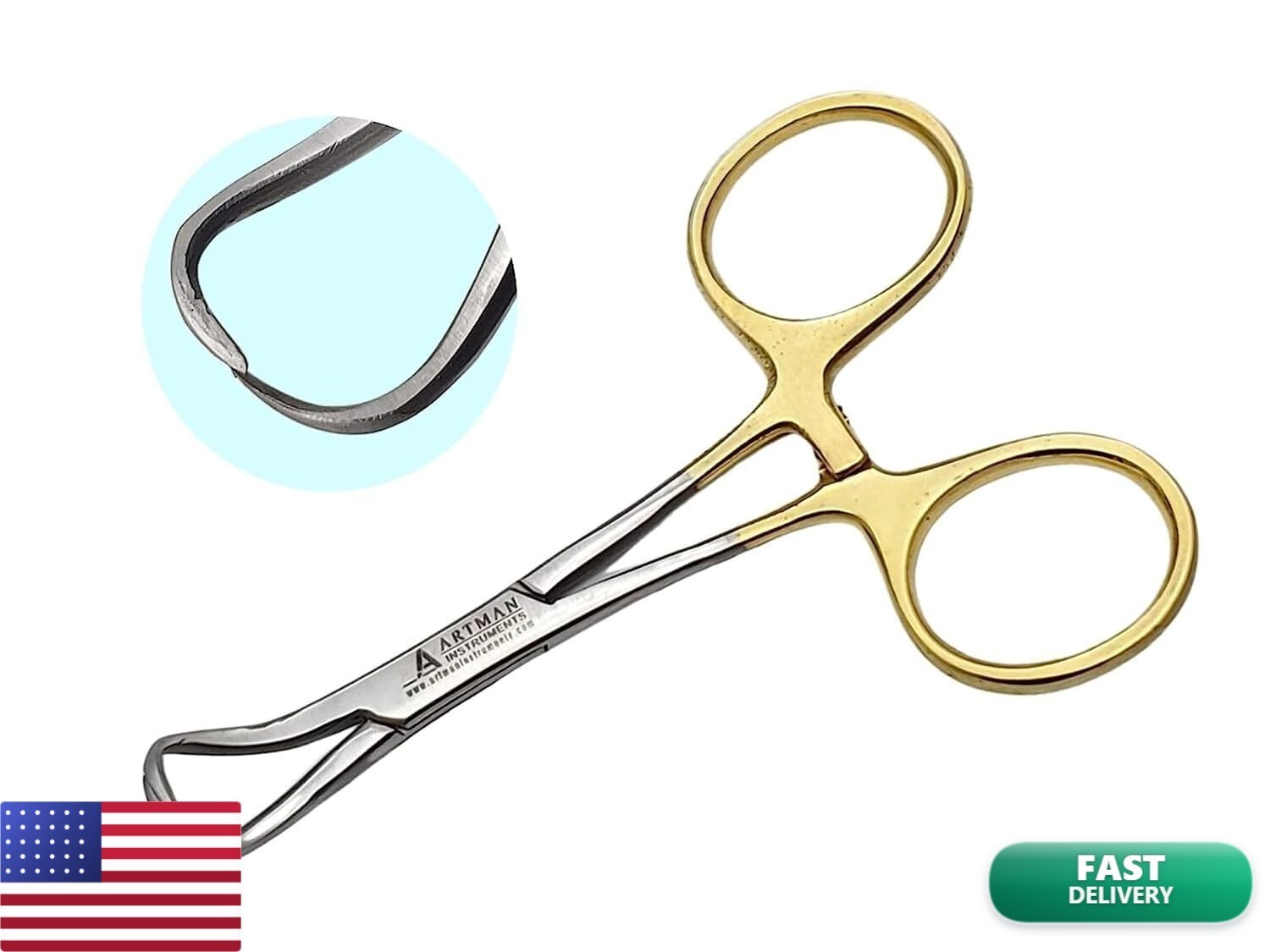 Towel Clamp Backhaus Forceps Gold Plated 3.5″ Medical Surgical Instrument ARTMAN