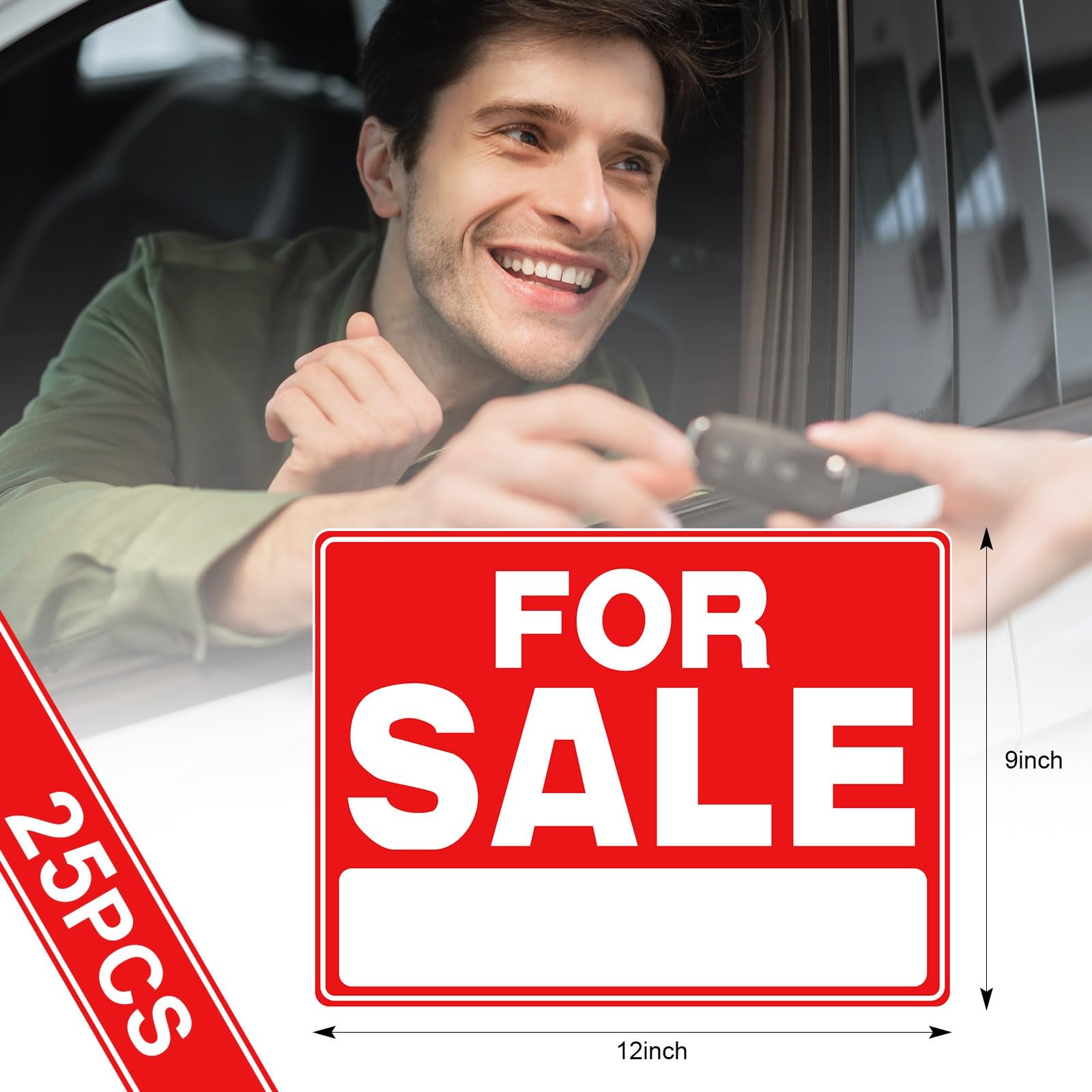 Classic For Sale Signs For Car Auto Vehicle Houses Plastic Stickers Signage 25PC
