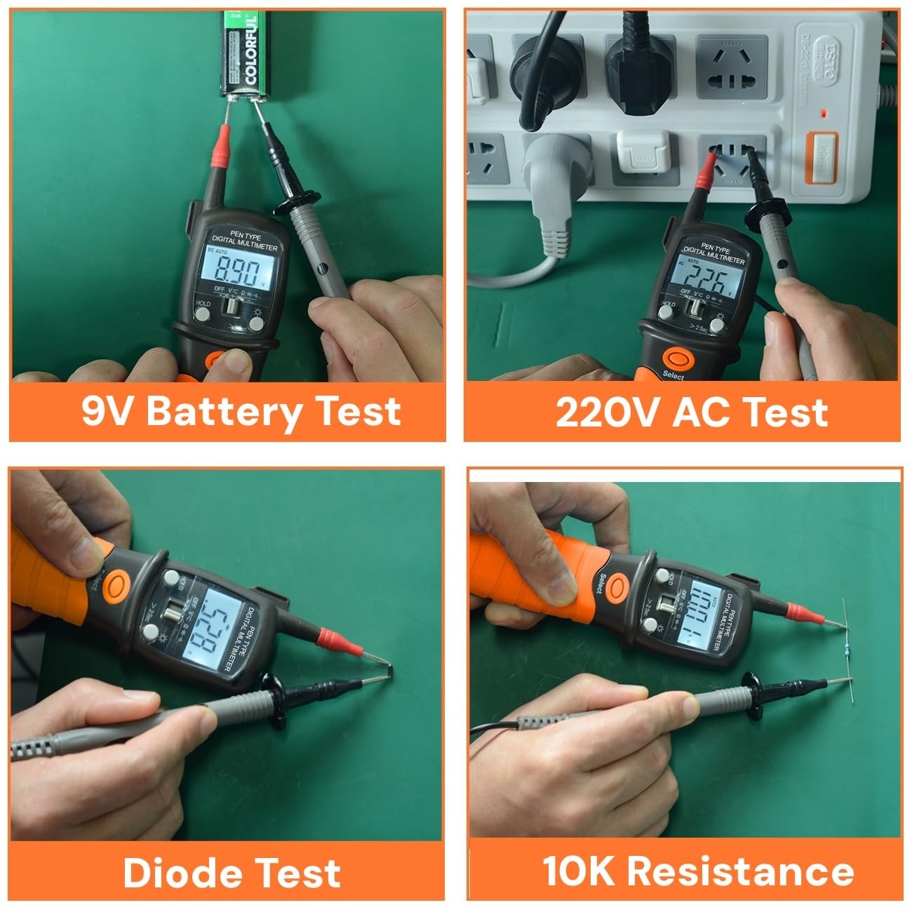 Pen Voltmeter Multimeter, 600V AC/DC Voltage Tester, Resistance 20MΩ Ohm Mete…