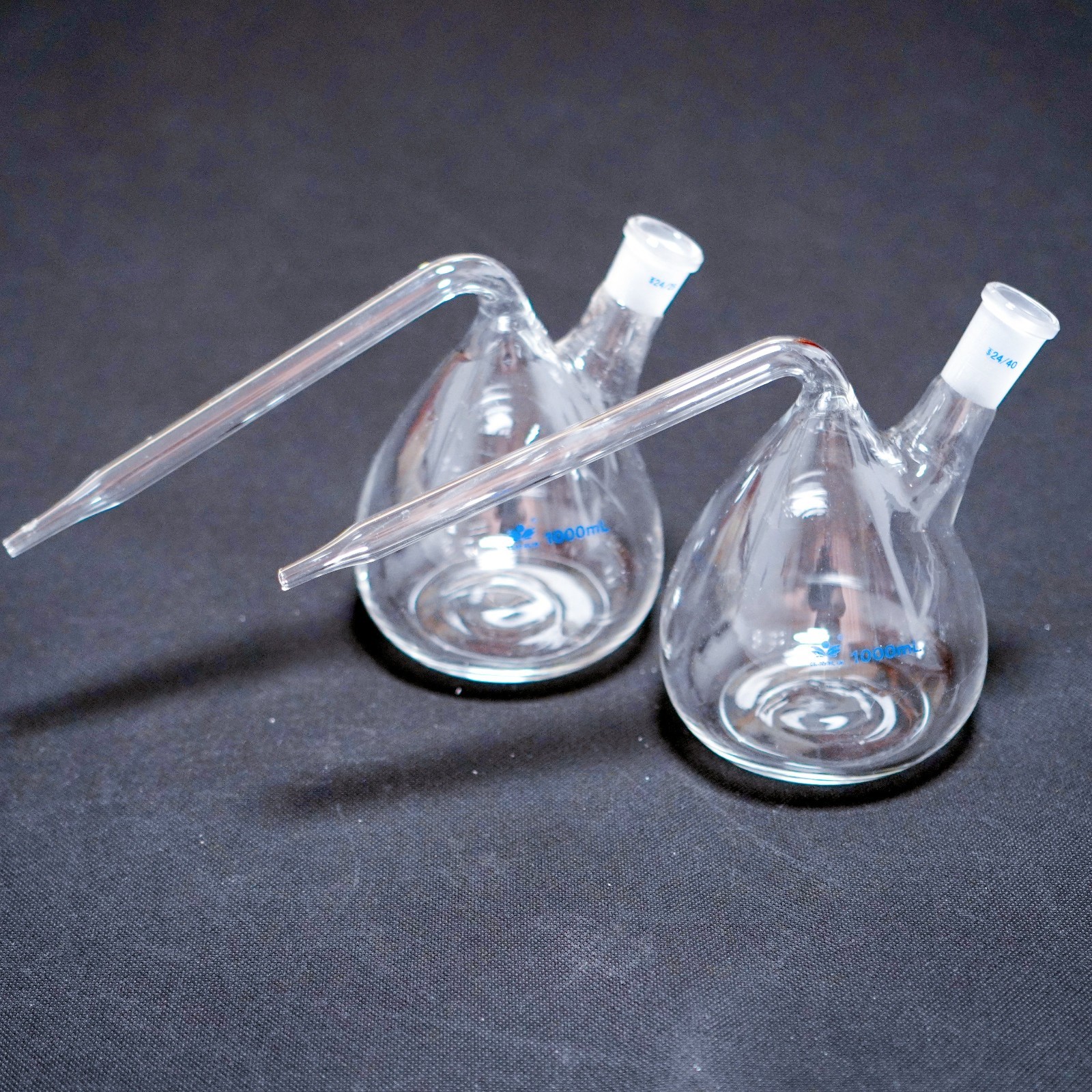 Lab glass retort flask distilling flask 1000 ml, 500 ml borosilicate glass