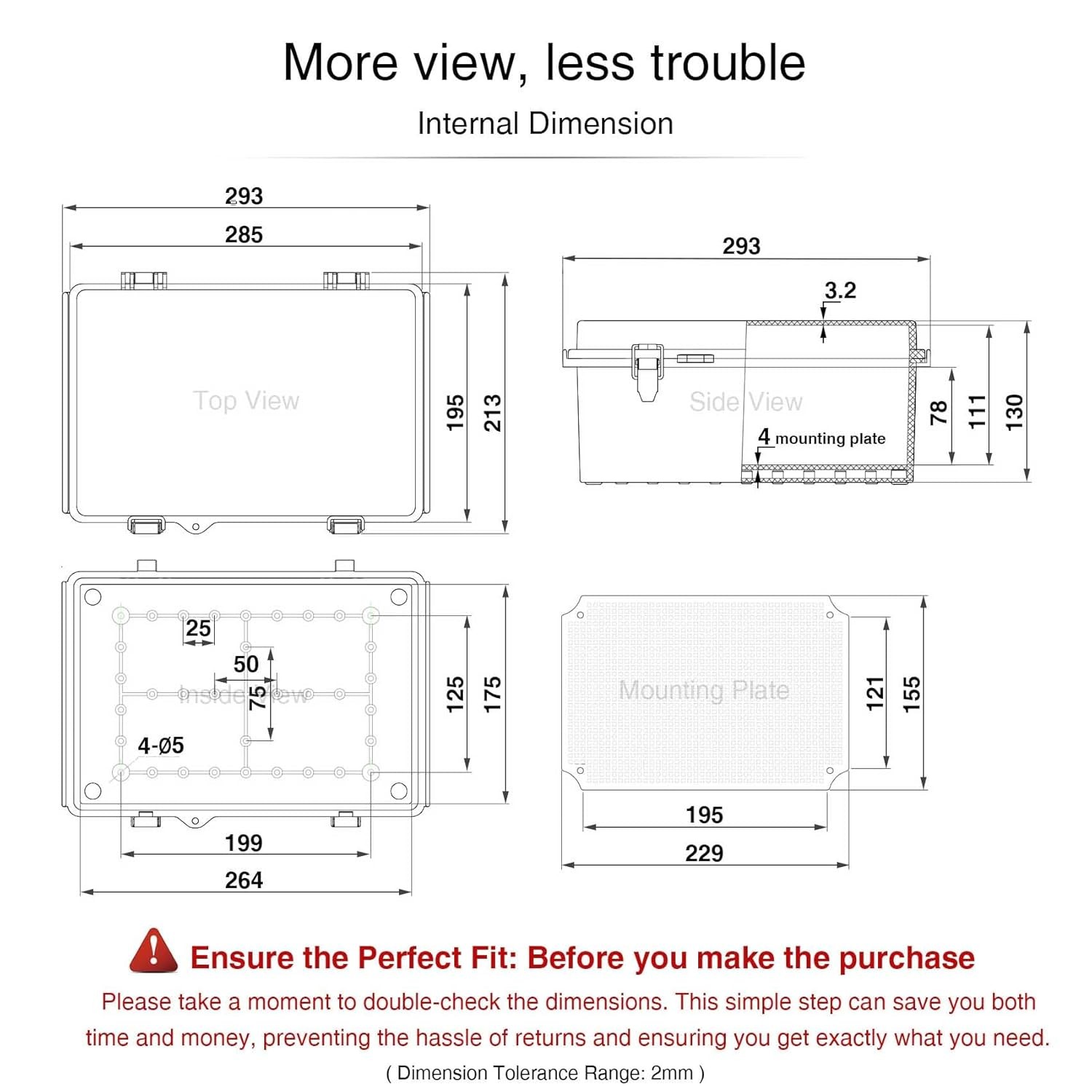 IP67 Waterproof Junction Box 11.2″x7.7″x5.1″Outdoor Plastic Electrical Enclosure
