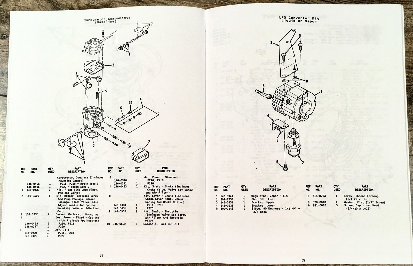 Lot Onan P216 P218 P220 Engine Service Parts Repair Manual Overhaul Shop Book