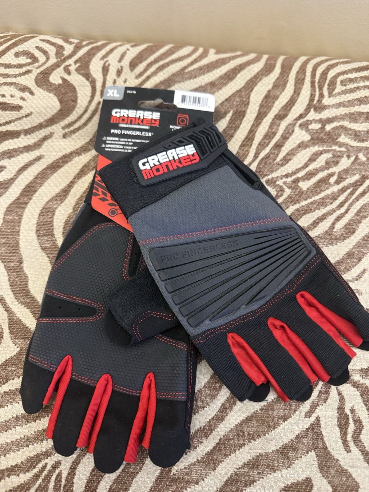 GREASE MONKEY 25478 Pro Fingerless All Purpose Work Gloves & Workout Gloves, G
