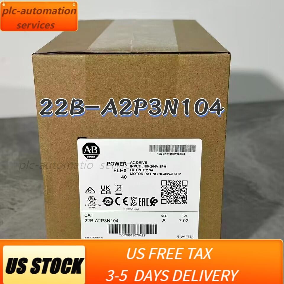 New AB 22B-A2P3N104 Power Flex 40 0.4 kW 0.5 HP AC Drive 22BA2P3N104 US Free Tax