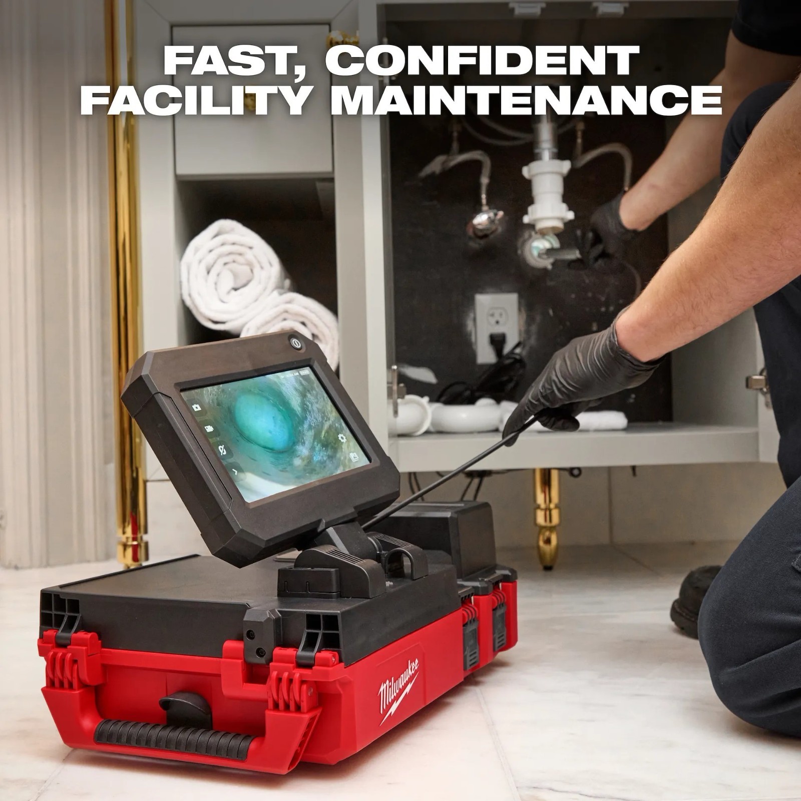 Milwaukee 3154-20 M12 75ft Drain Camera w PACKOUT Compatibility Tool Only
