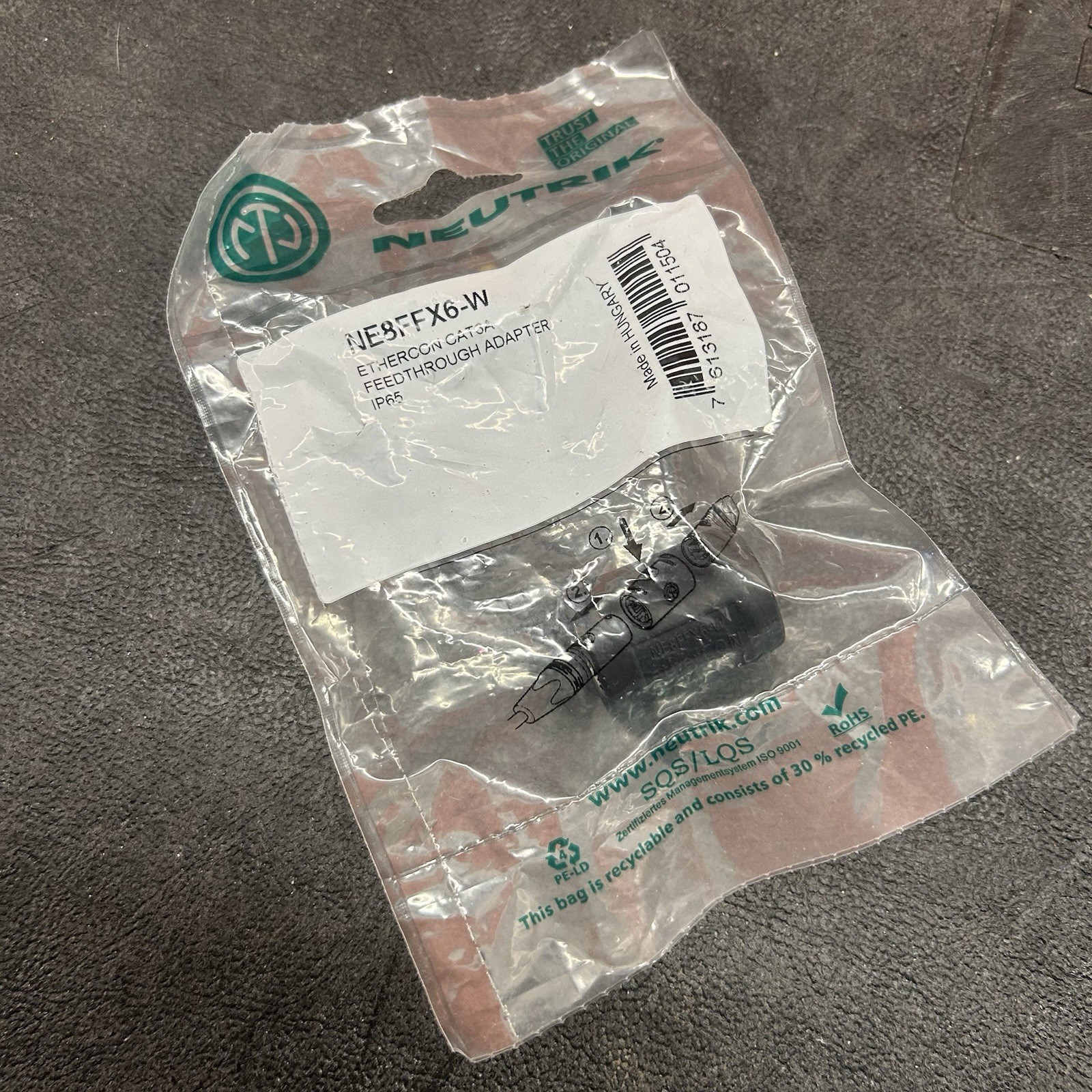 Neutrik NE8FFX6-W Ethercon CAT6A Feedthrough Coupler Adapter