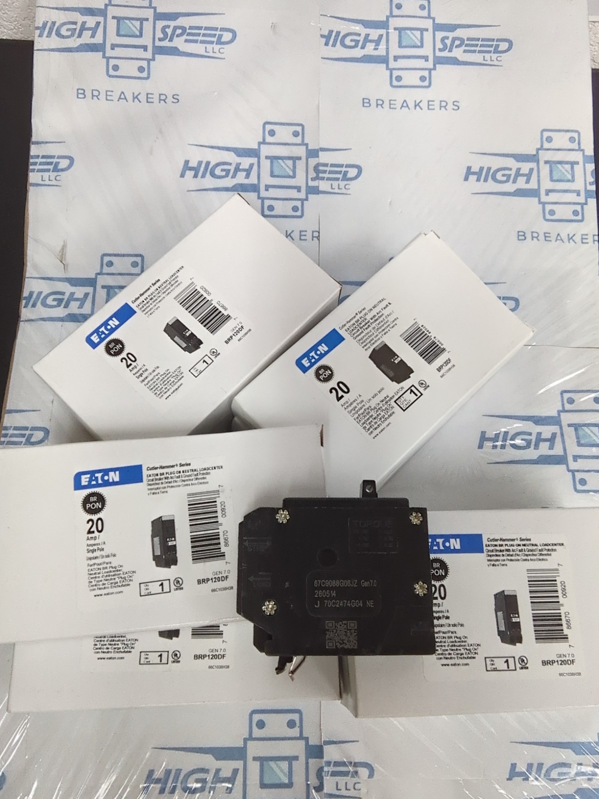 10 Eaton BRP120DF 120 20A 1-Pole Circuit Breaker