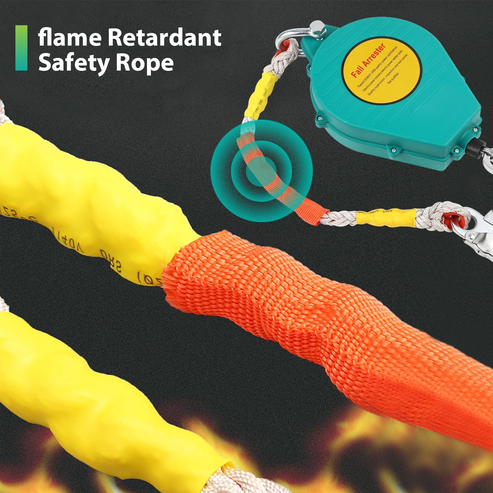 YJINGRUI 33ft/10m Self Retracting Lifeline, Heavy Duty 330lbs Retracta Arrest Fa
