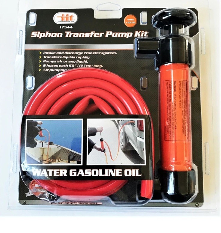 MANUAL SIPHON TRANSFER HAND PUMP KIT GAS DIESEL OIL KEROSENE WATER AIR TIRE