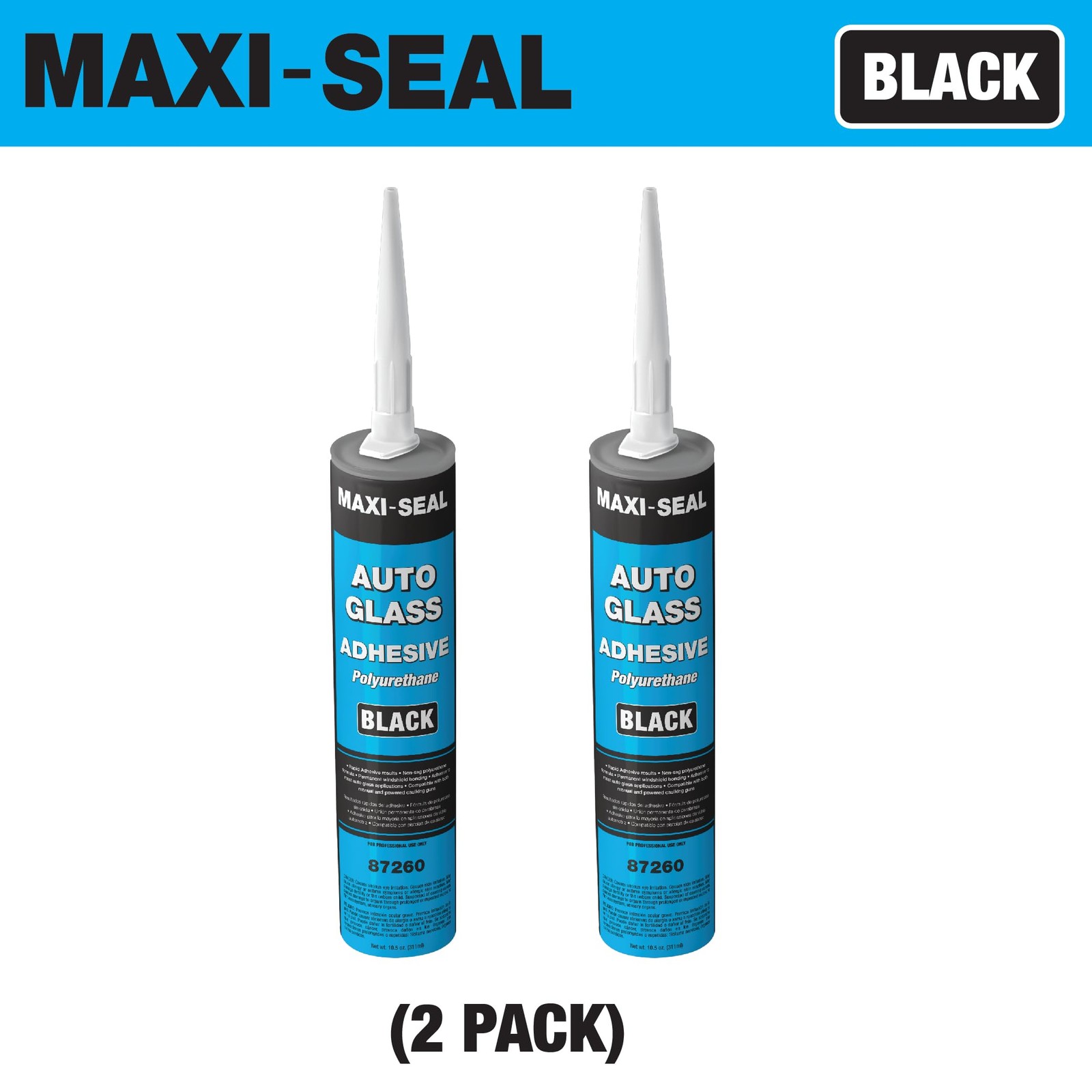 Maxi-Seal Black Polyurethane Windshield Adhesive with Fast Curing Non-sag