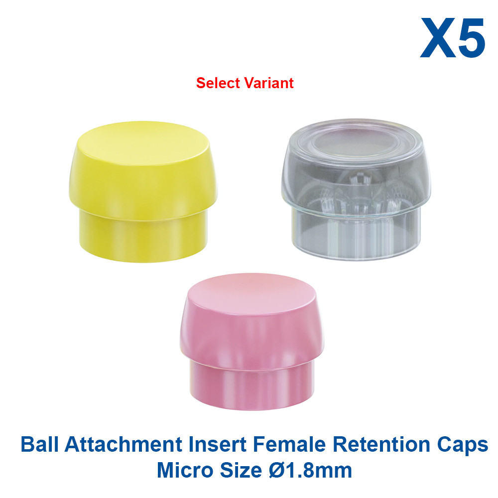 5x Dental Ball Attachment Silicone Caps Home Use First Aid Emergency Ø1.8mm