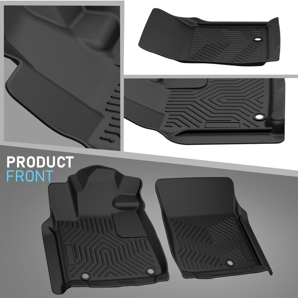 TPE Floor Mats 1st 2nd Row Toyota Tundra Double CrewMax 2007-2011 All Weather